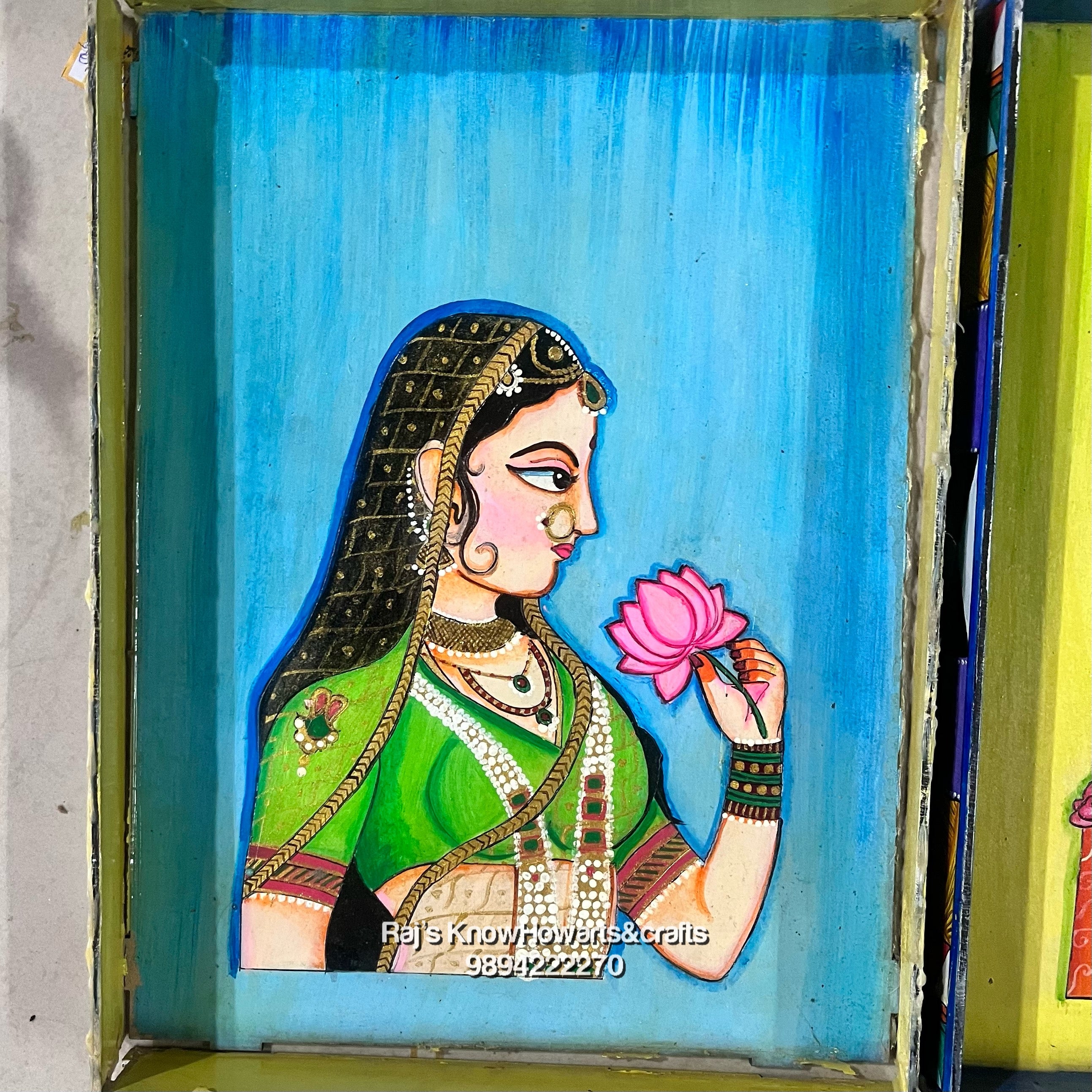 Colourful jharokha painting raja rani