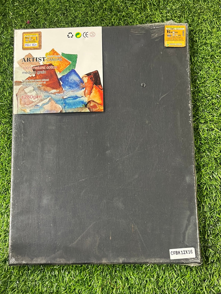 Black Canvas board 12x16 inch – KnowHowArtCraft