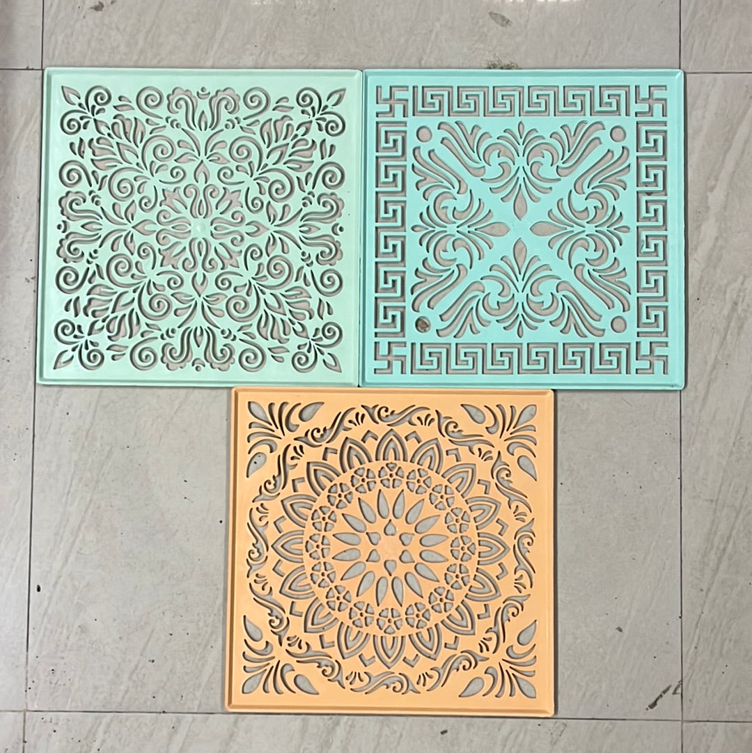 Rangoli stencil design 9 in 1