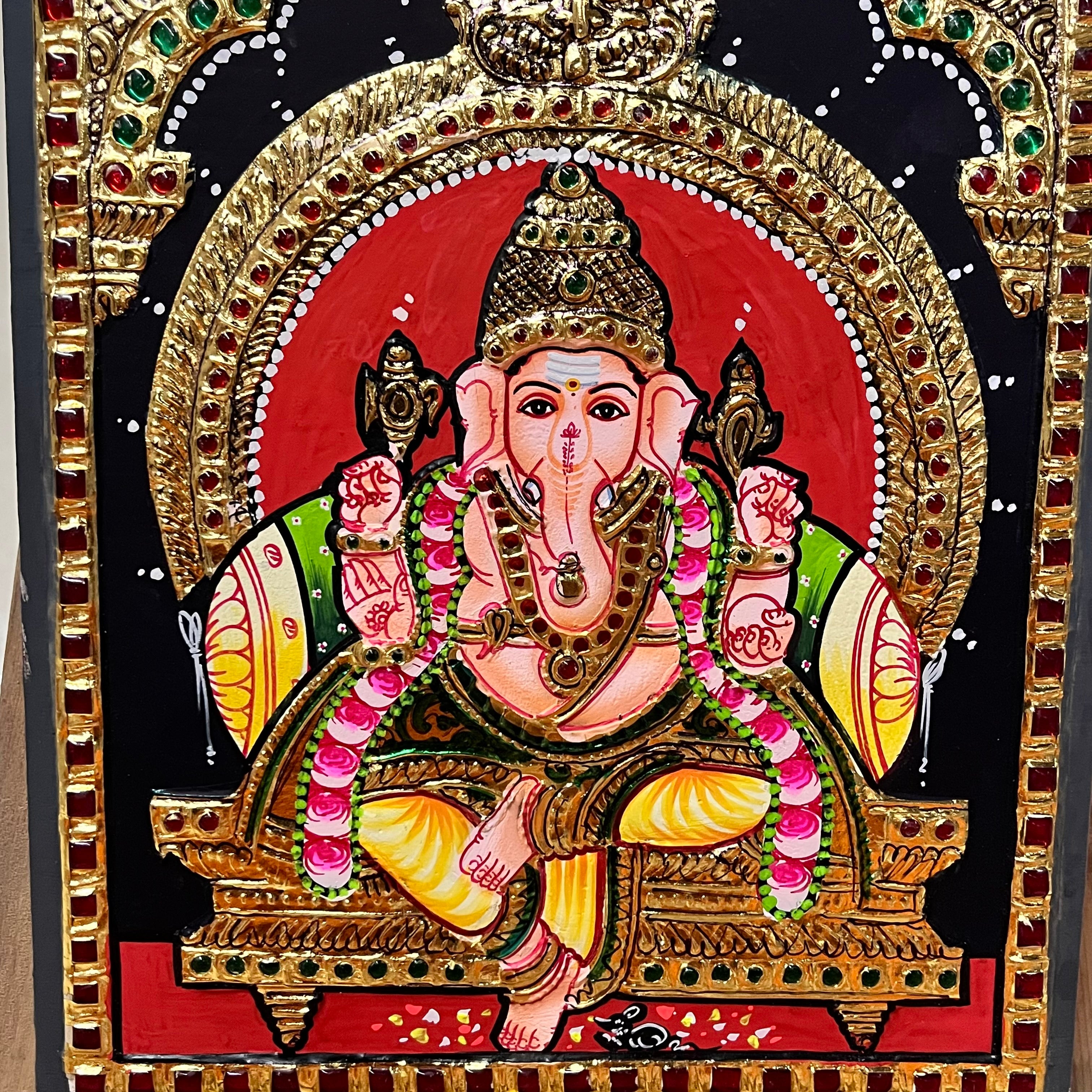 Vinayagar Tanjore painting 8x10(15days delivery form payment date)-1pack