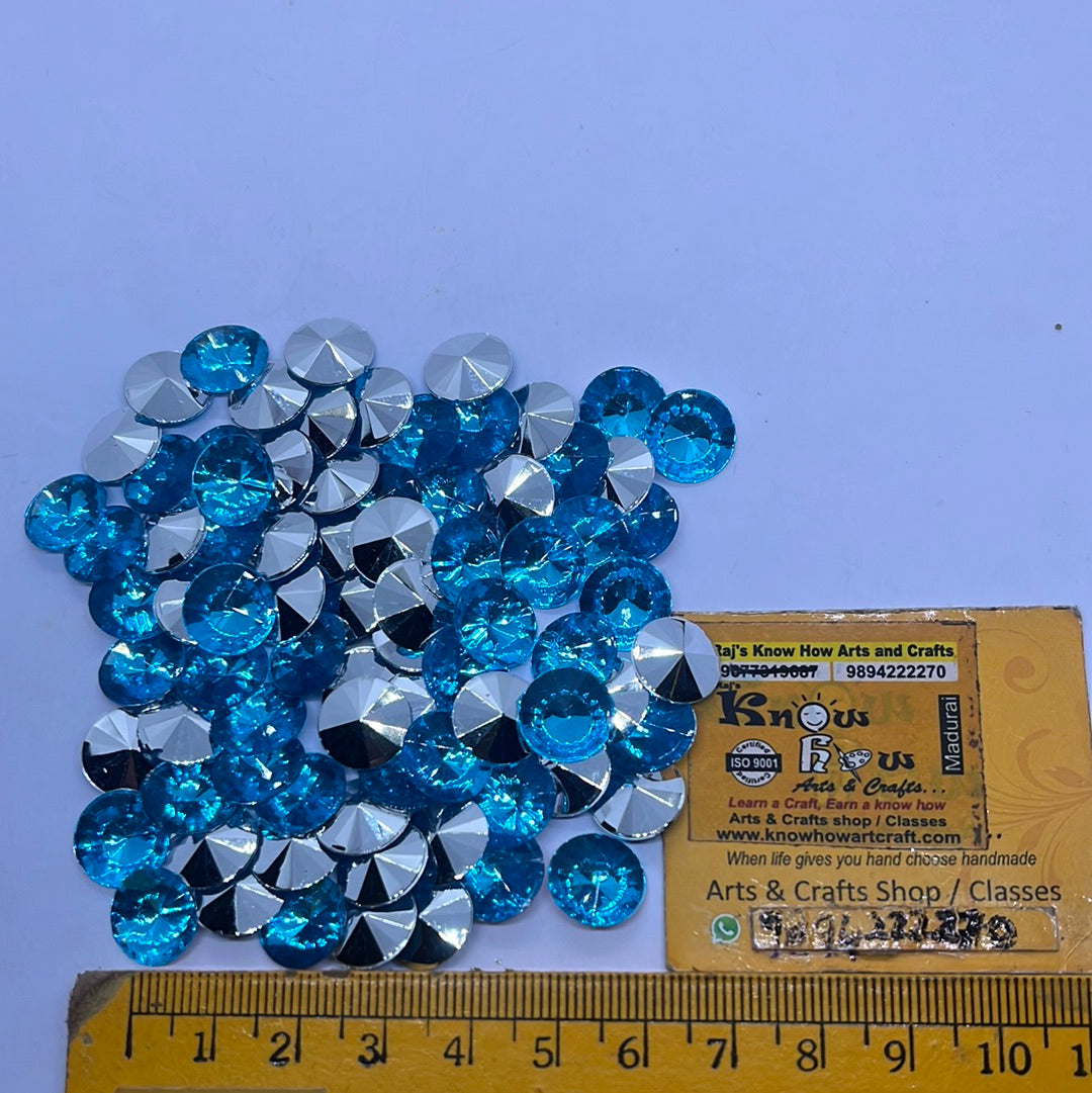 12mm Acrylic Diamond  blue  -10g 5