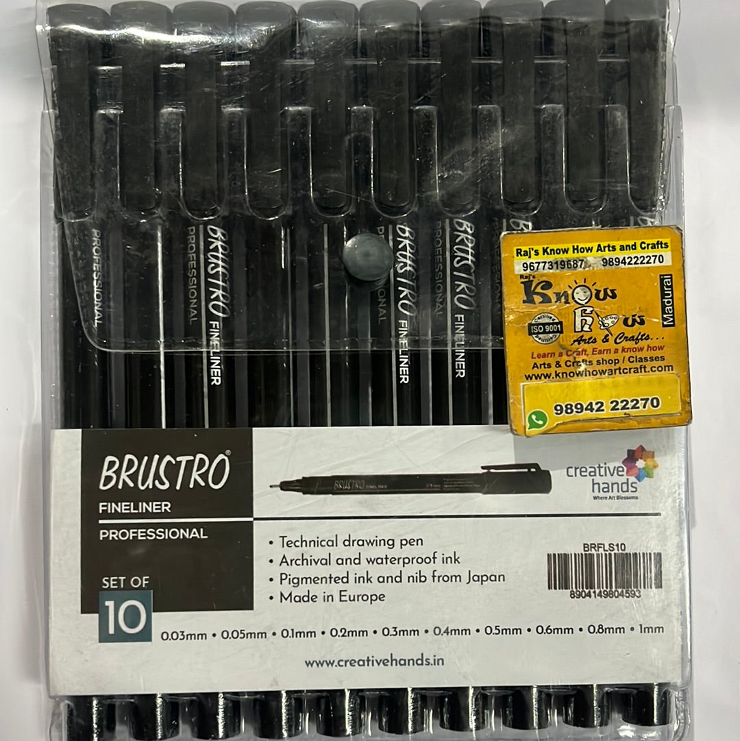 Brustro Fine liner pen - set  of 10