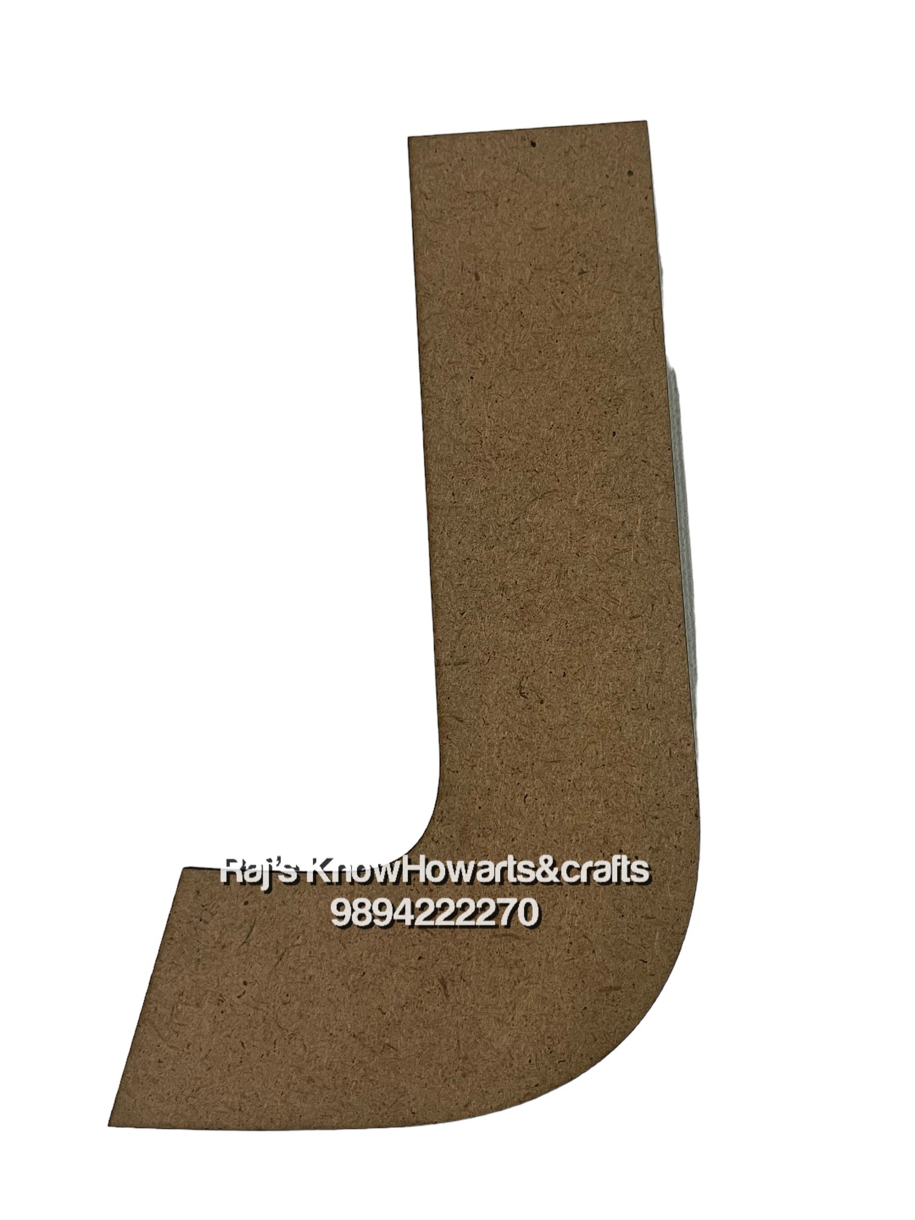 J-6inch 3d Mdf cutout alphabet