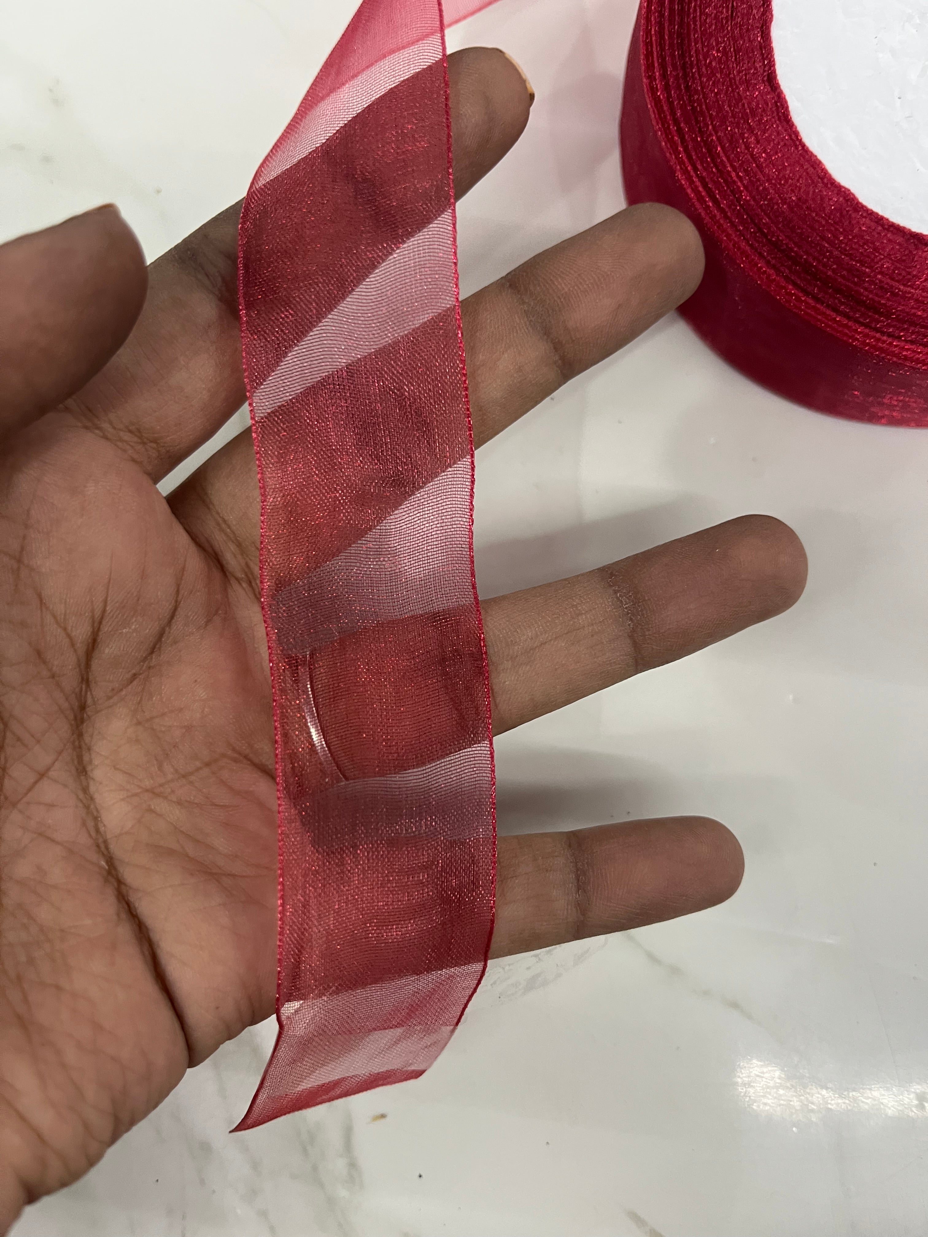 Magenta organza ribbon 1 inch