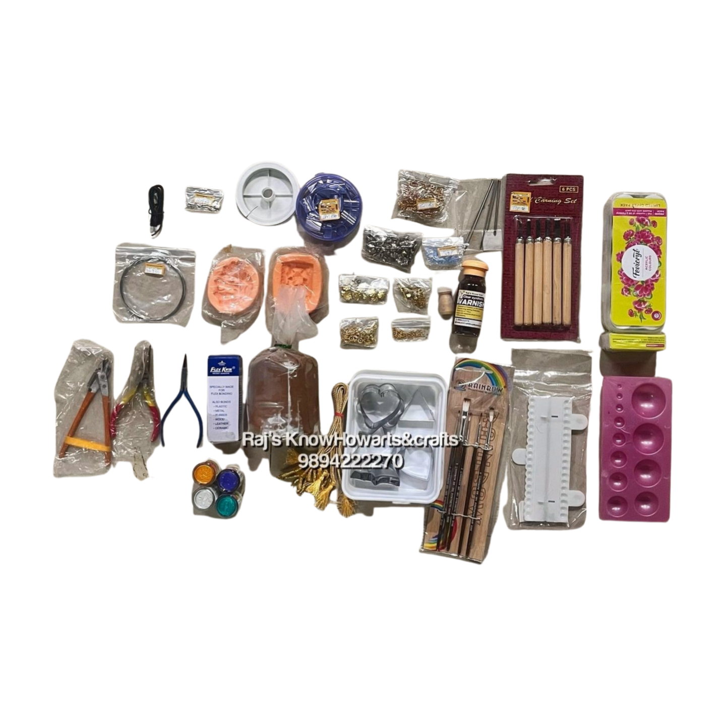 Terracotta Jewellery making Kit-1 Set (bead roller excluded)