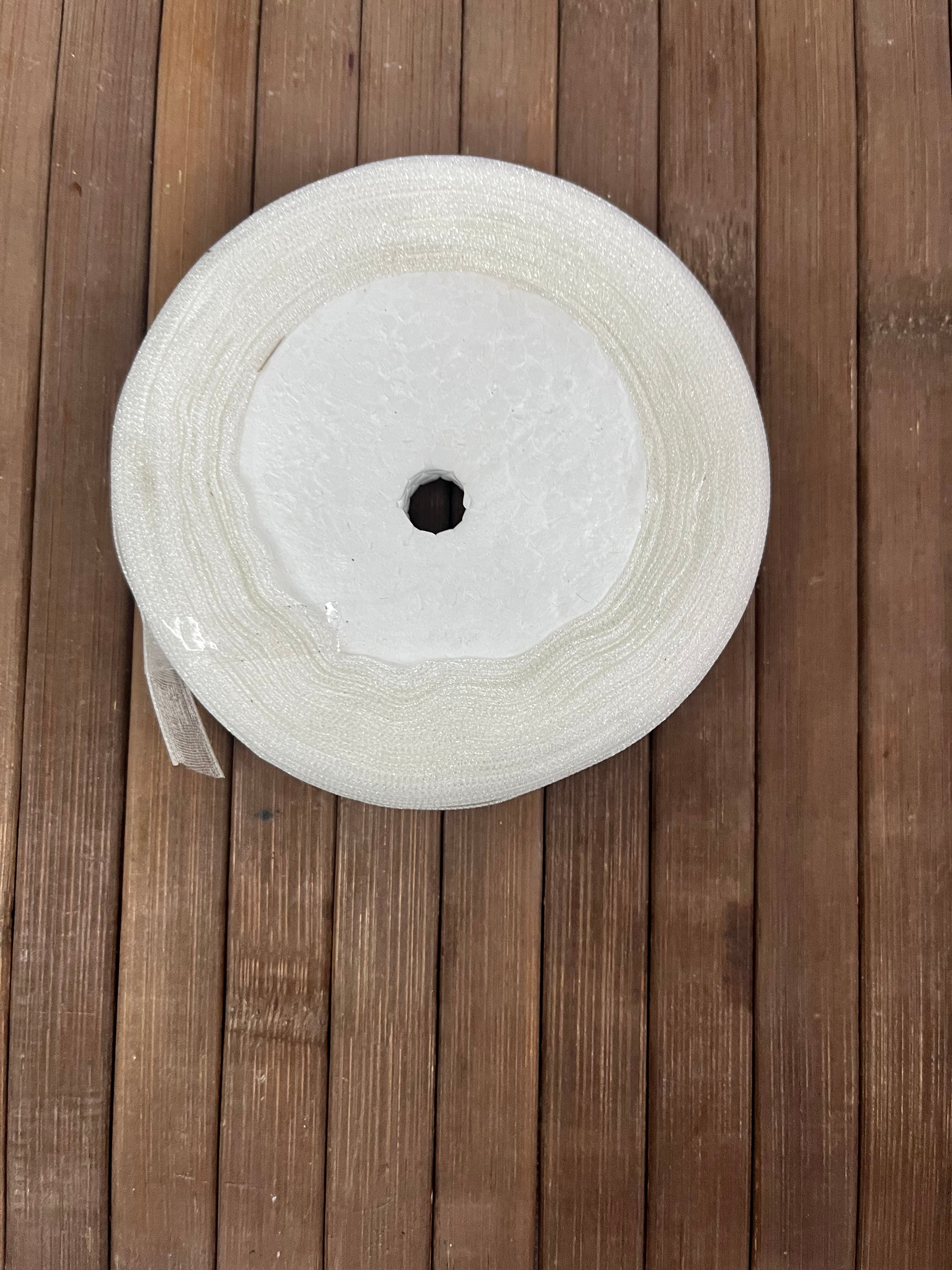 White Half inch organza ribbon