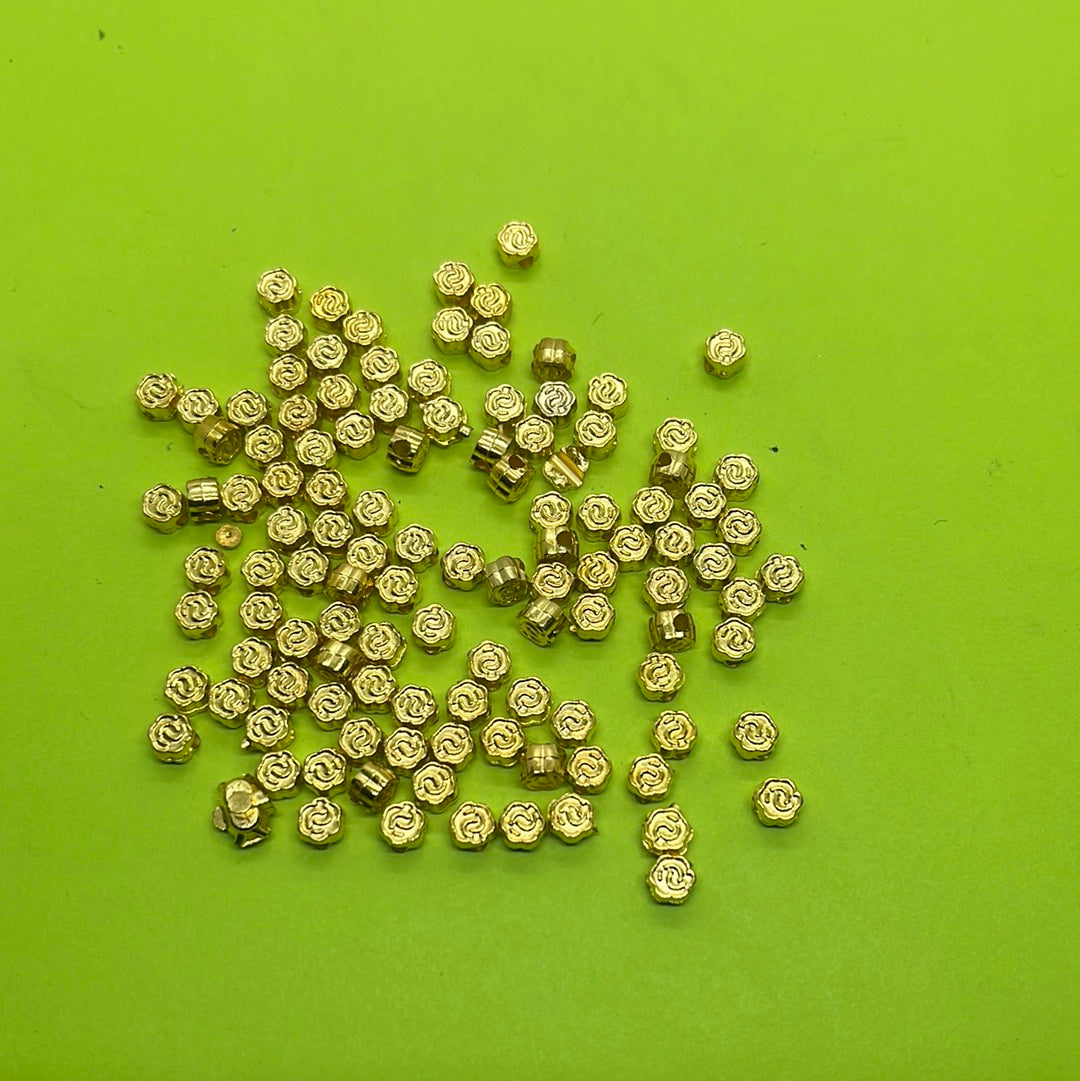 4mm Gold plated sun round beads more than 25pc