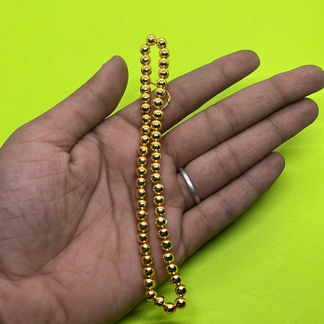 3mm Brass faceted small Round Golden Beads