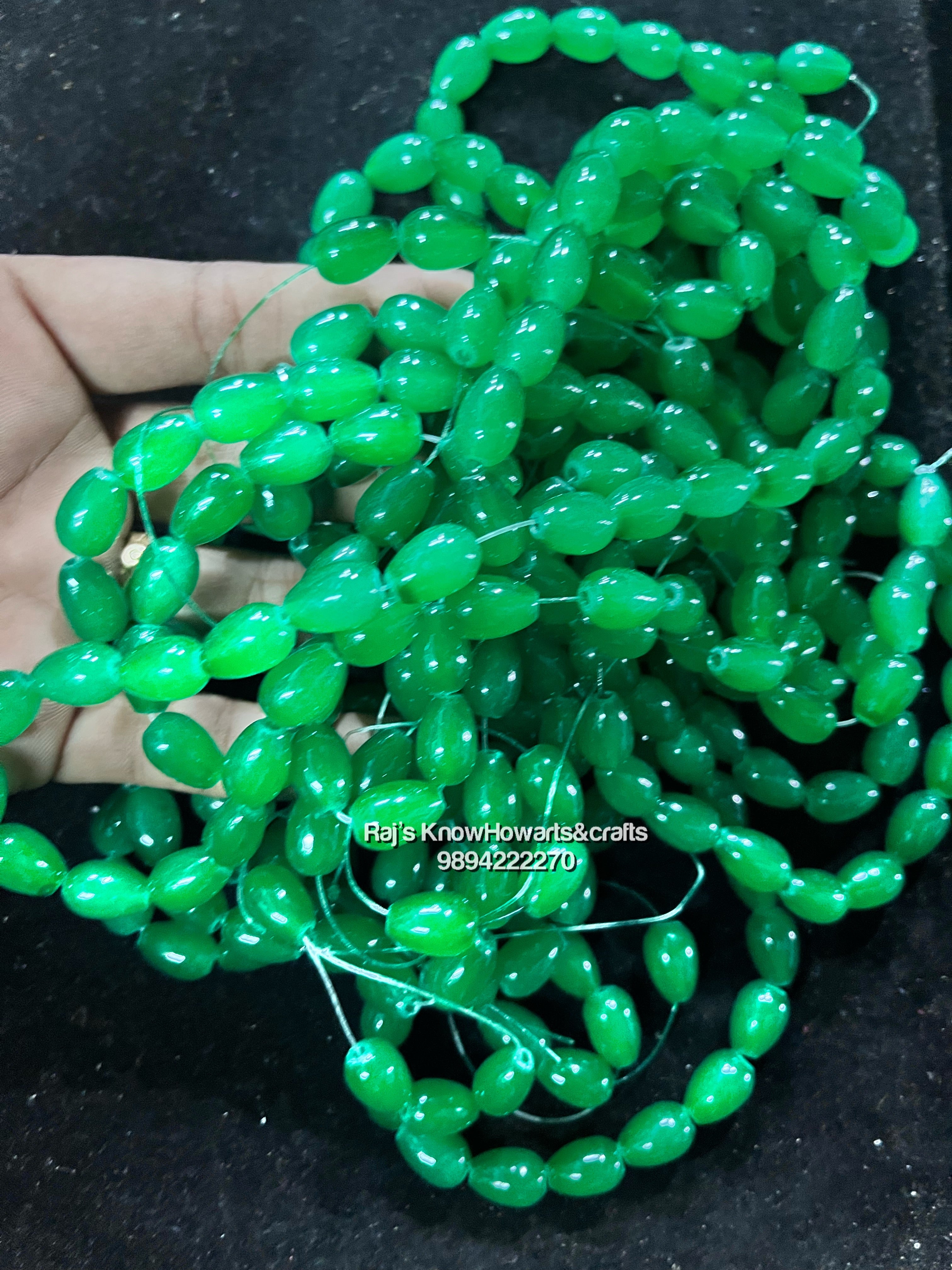 Bracelet beads Dark green  colour - 1 line