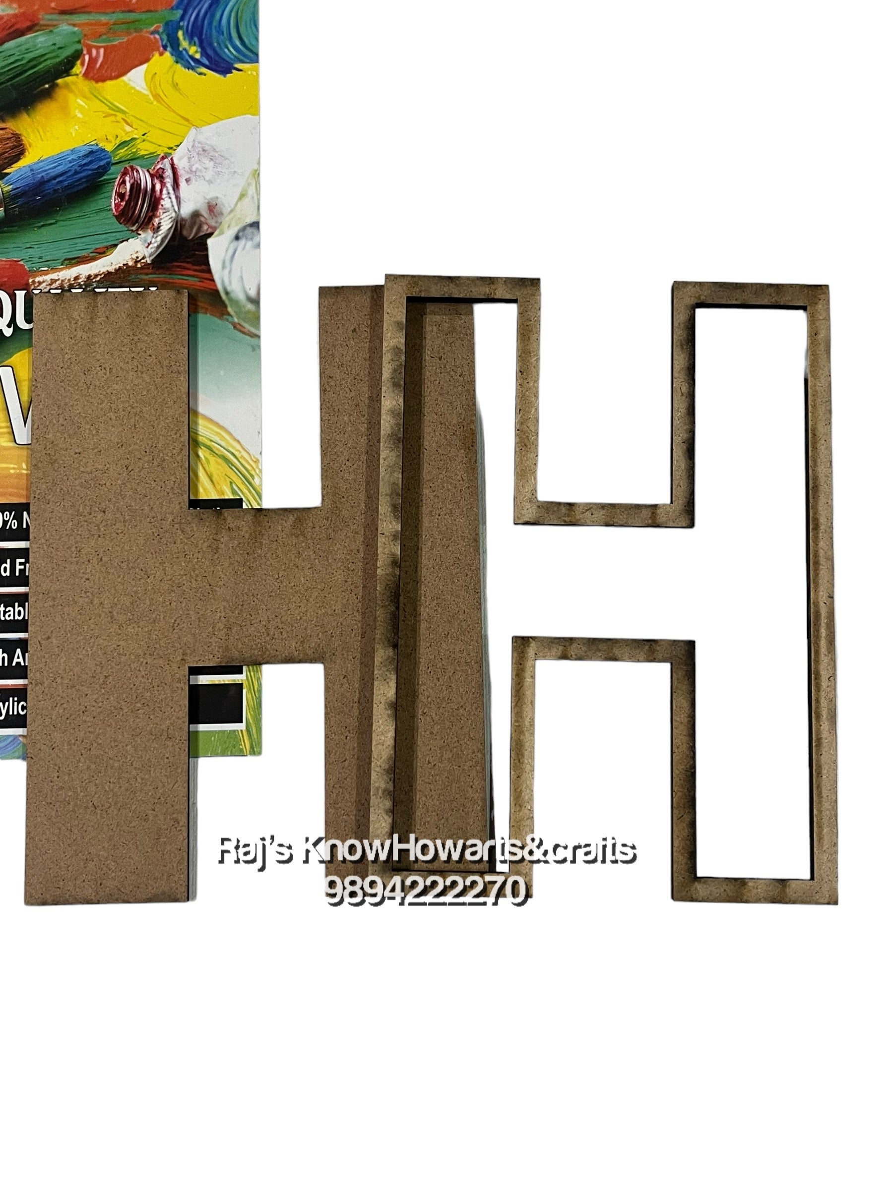 H-6inch 3d Mdf cutout alphabet