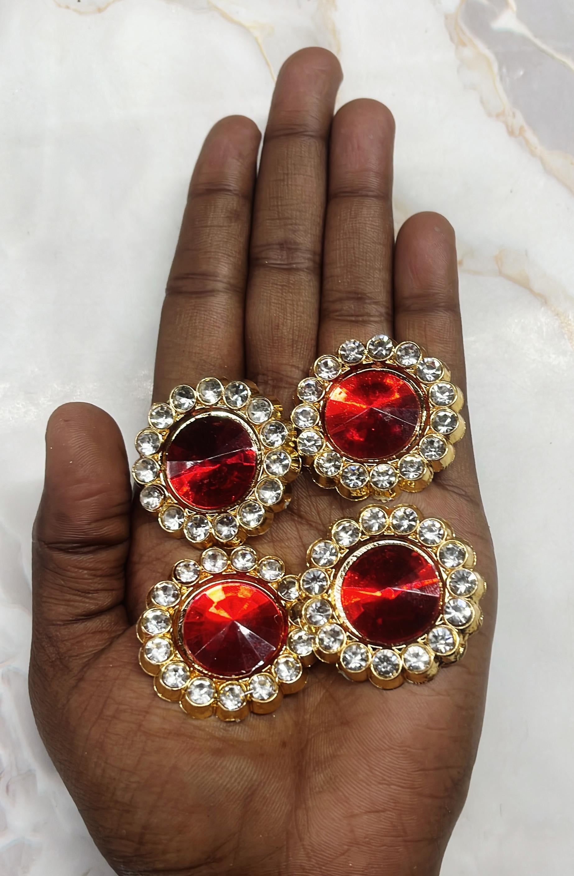 Round stone dollar red medium goddess jewelry -1pack/RSDRDM