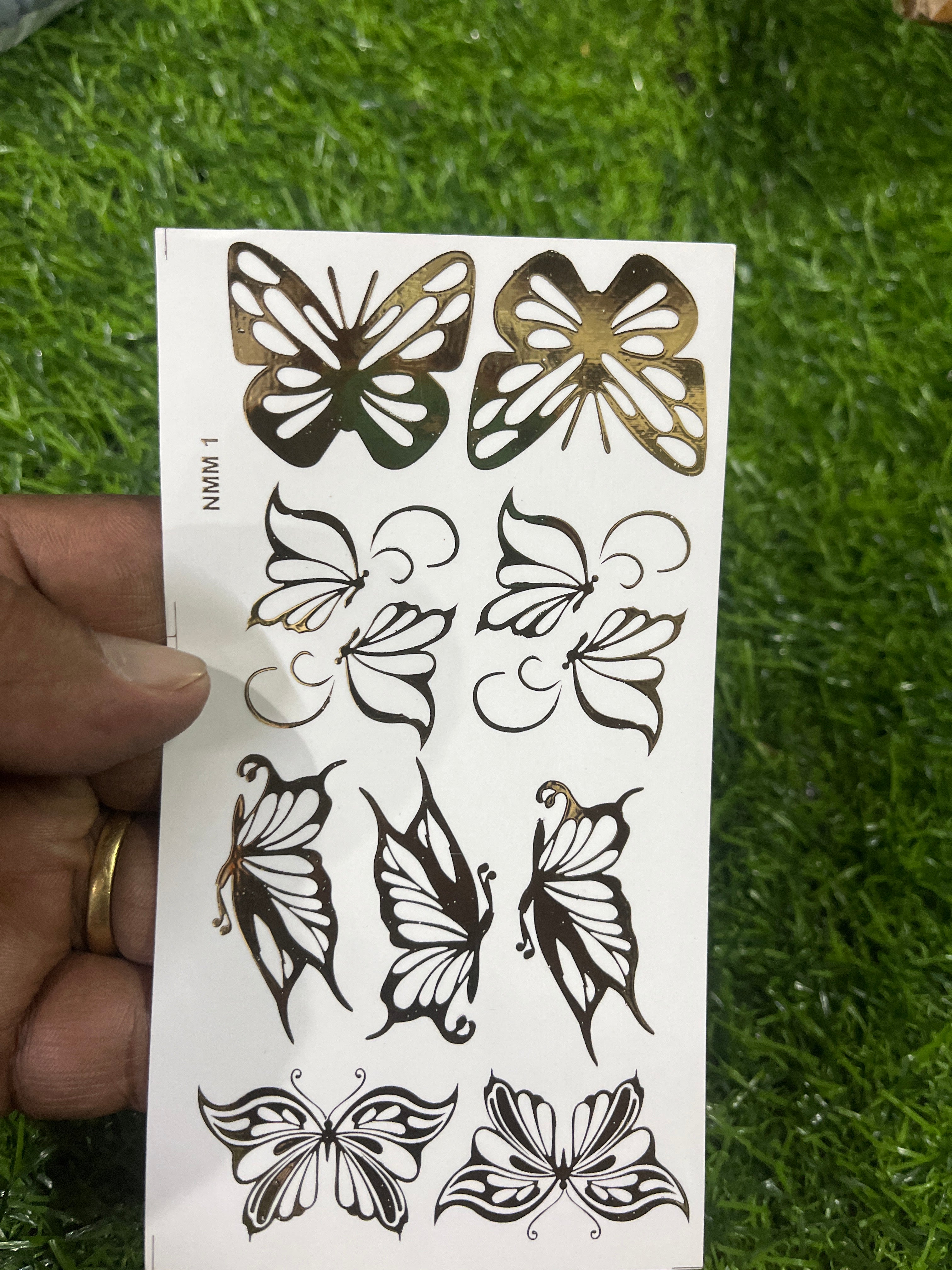 Butterfly gold transparent resin Sticker