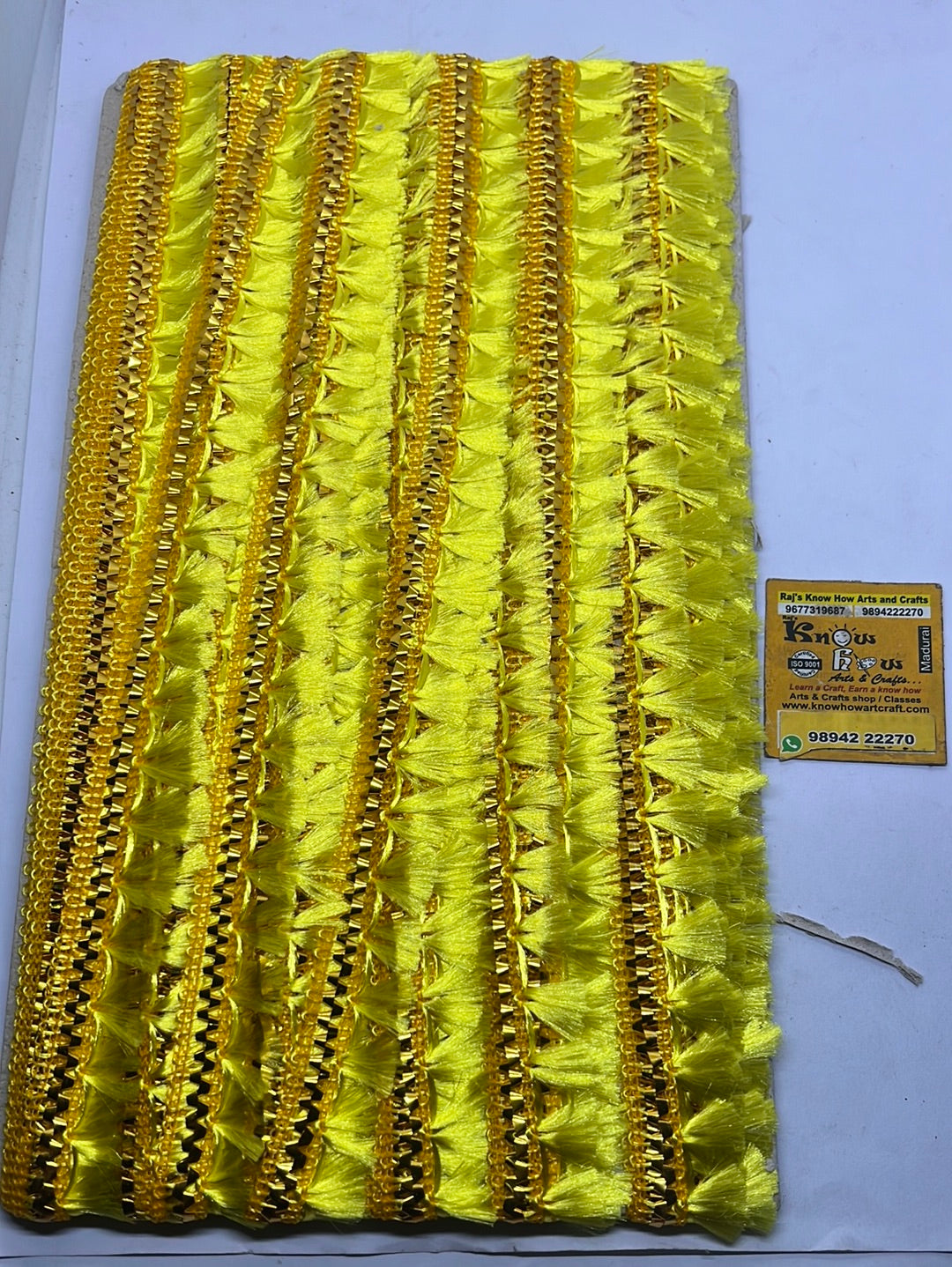 Bright yellow golden punch   lace - 1 meter in a pack