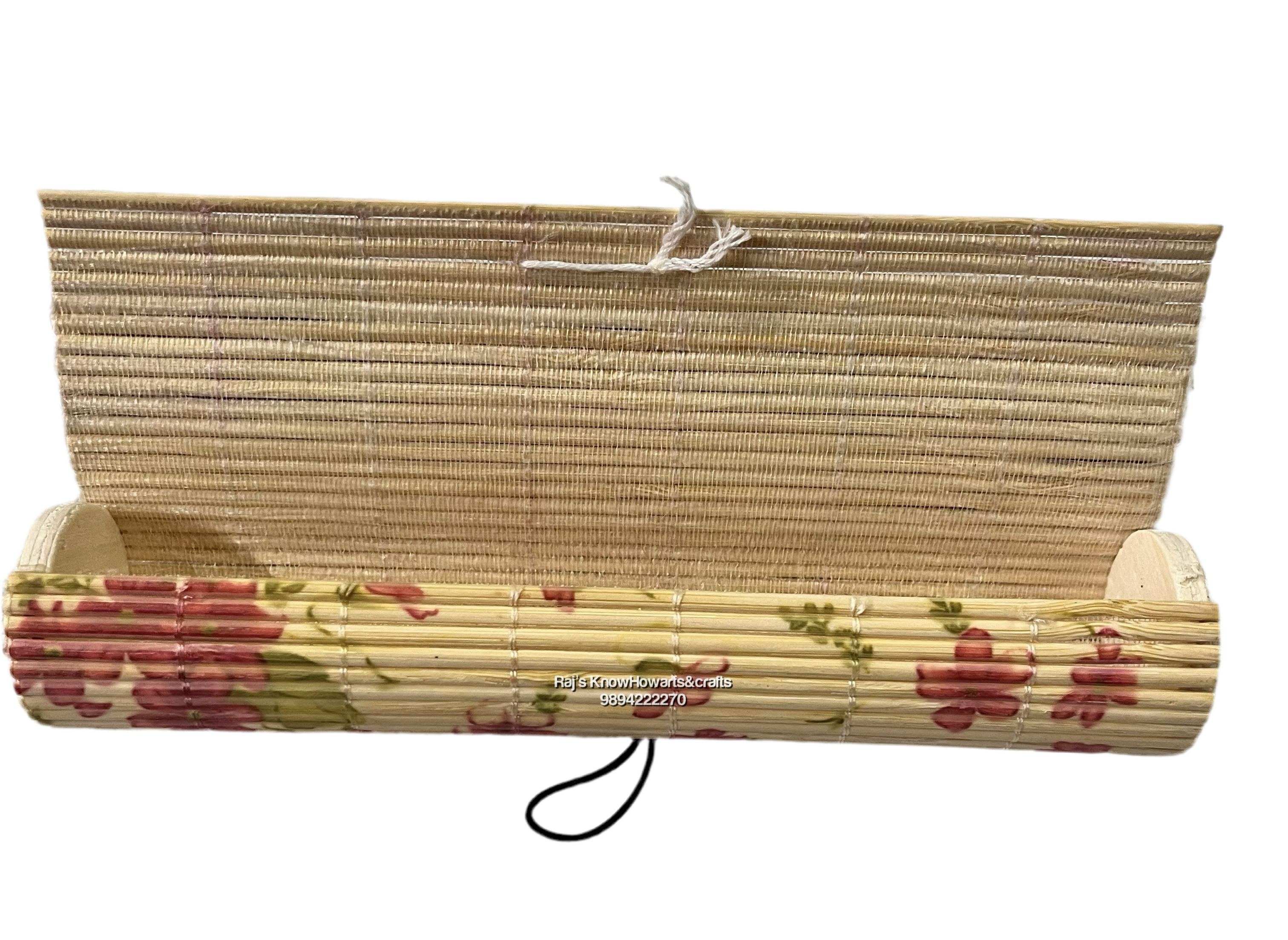 Bamboo jewellery box long round-1 box