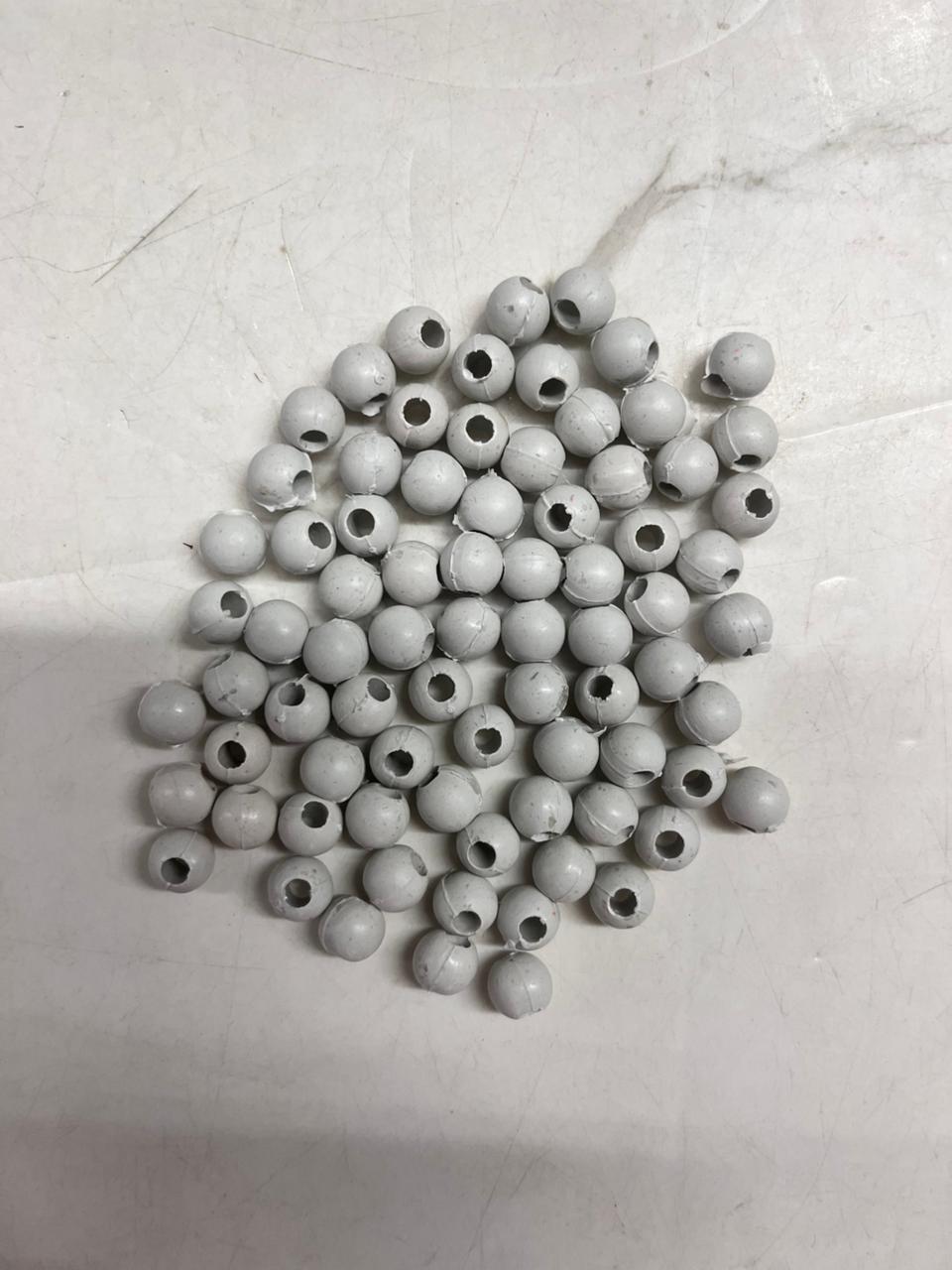White plastic bead 8 MM 100Gram