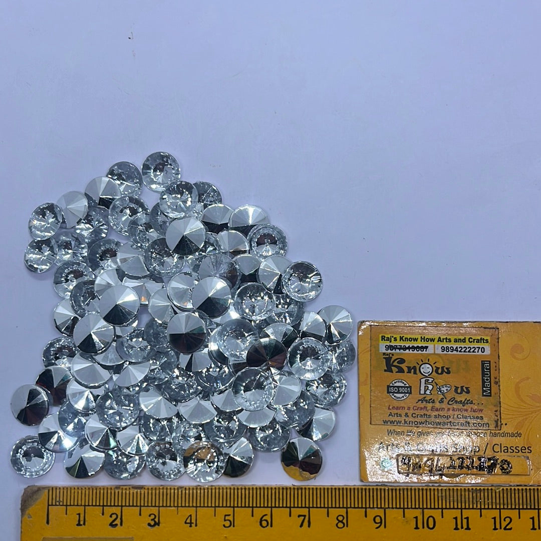 12mm Acrylic diamond white   -10g 3