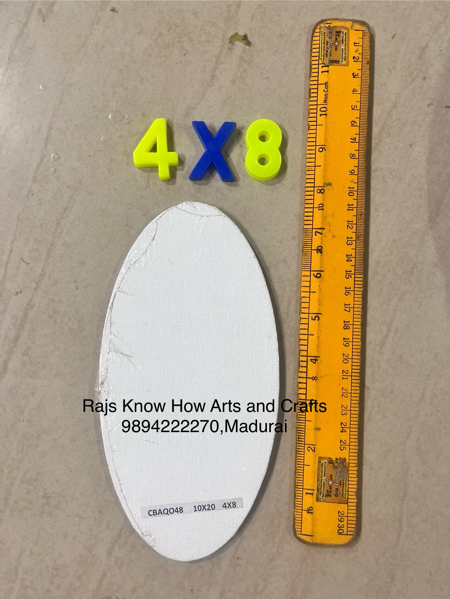 Oval canvas board 4x8