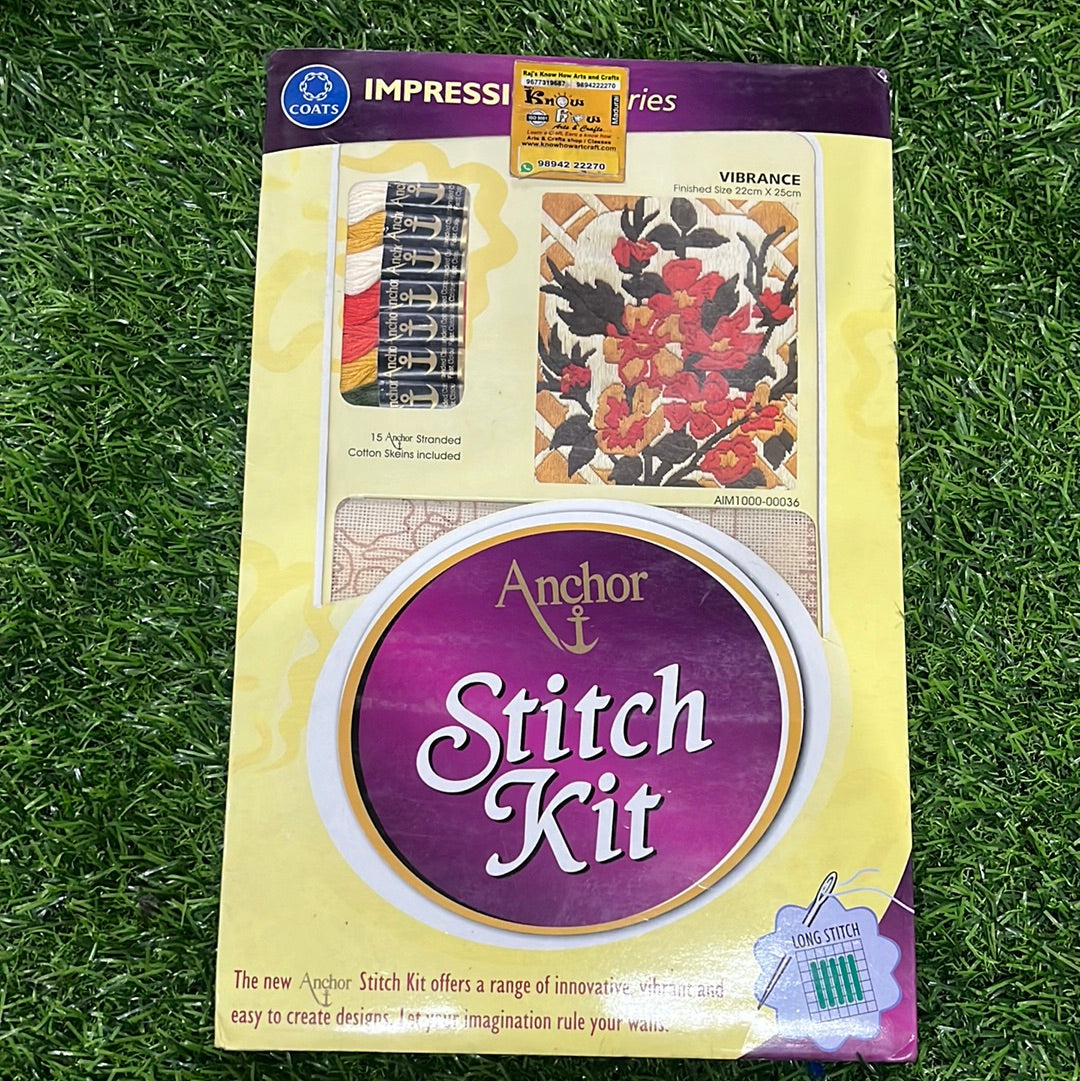 Anchor stitch embroidery kit vibrance finished size 22cm x 25cm