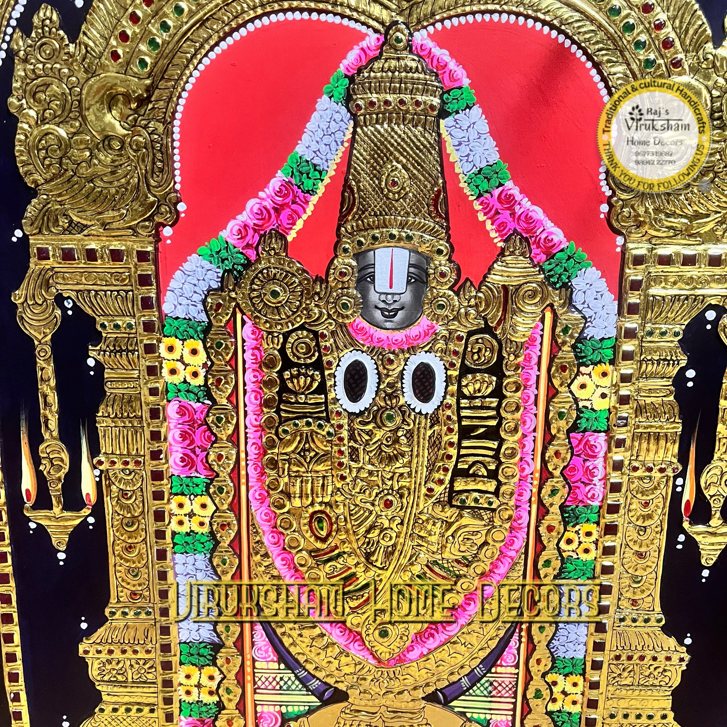 Thirupathi balaji  18x24 Tanjore painting -1 board