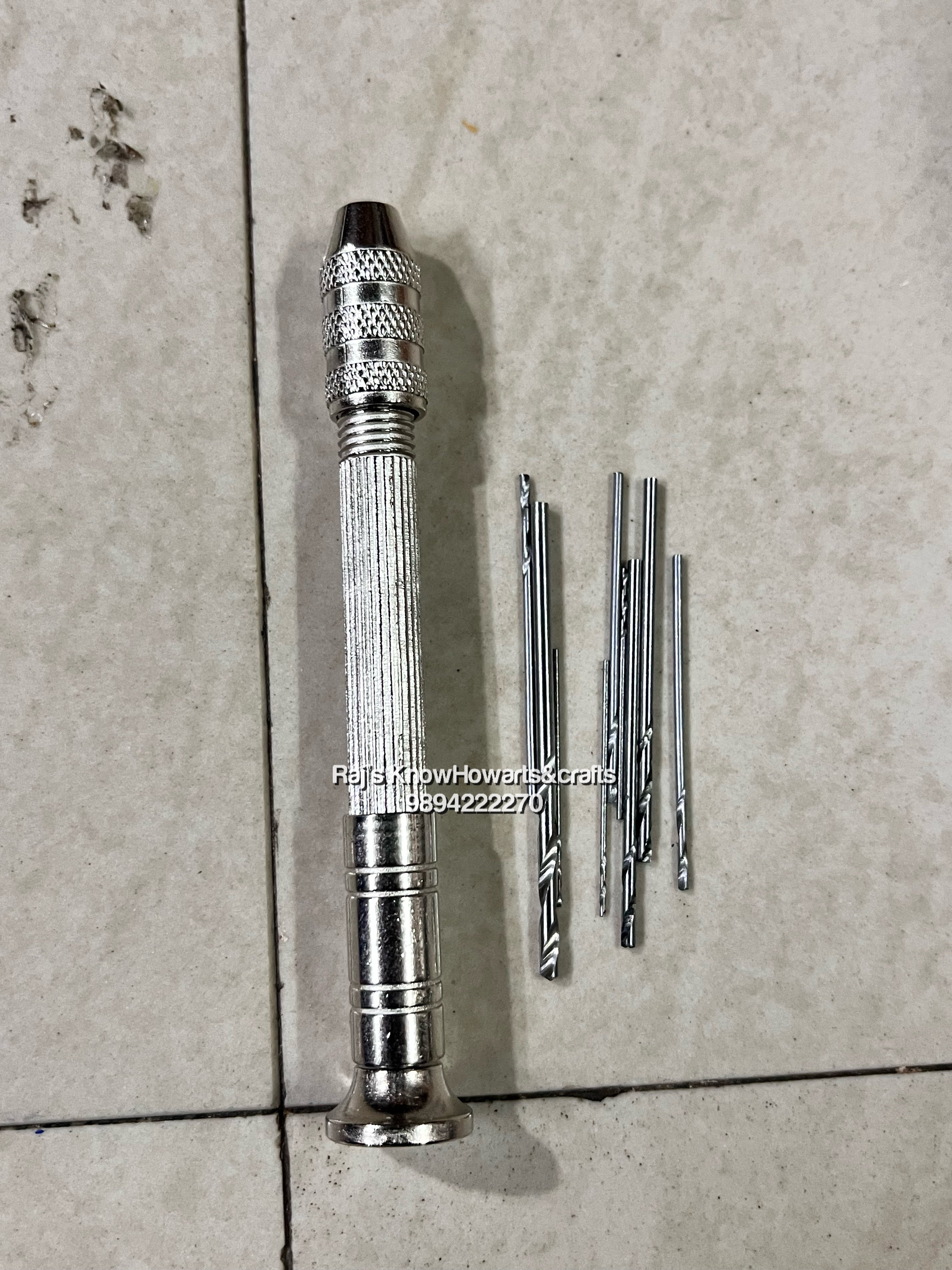 Hand drill bits set silver