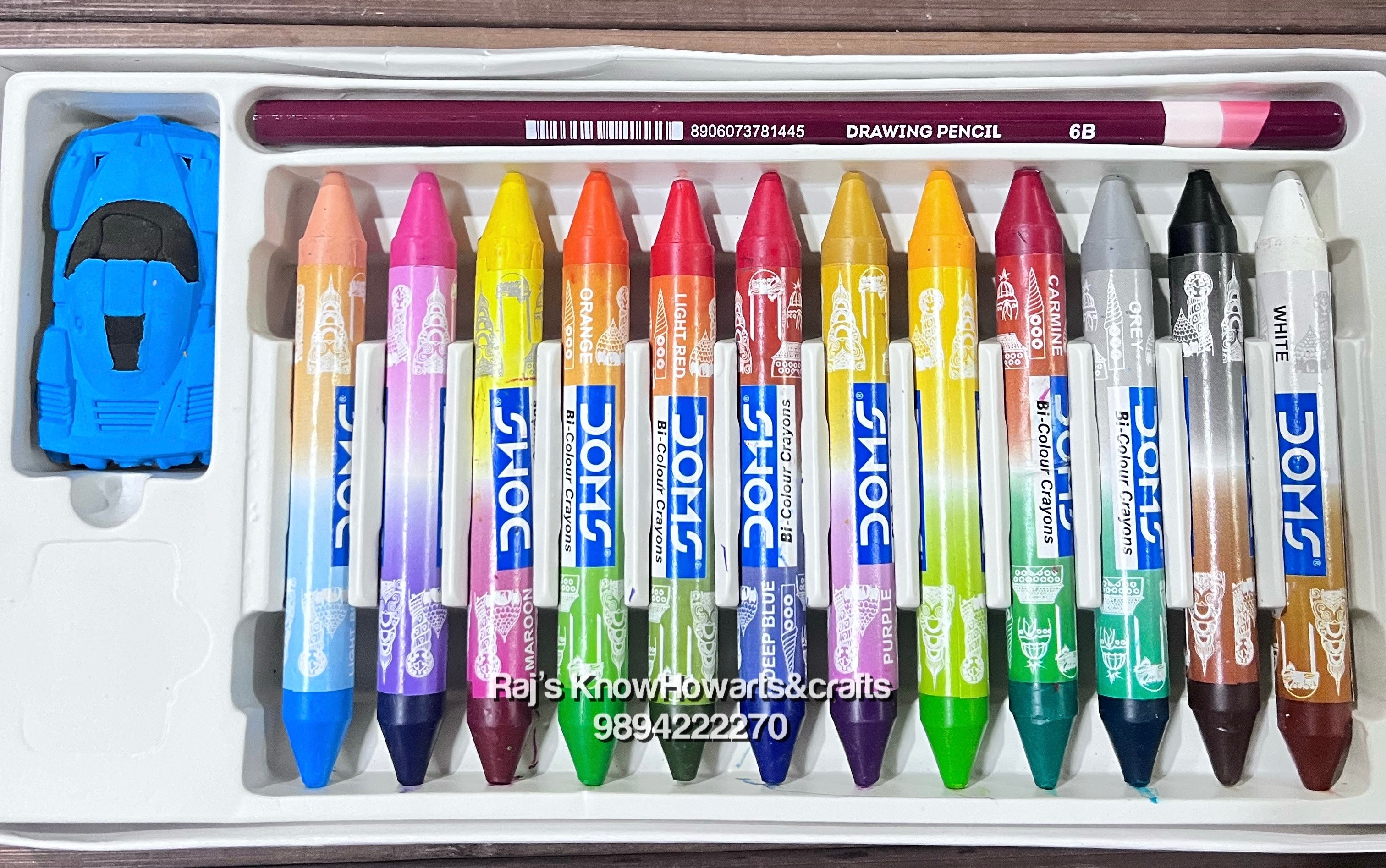 Doms Bi-colour  wax crayons - 24 shades