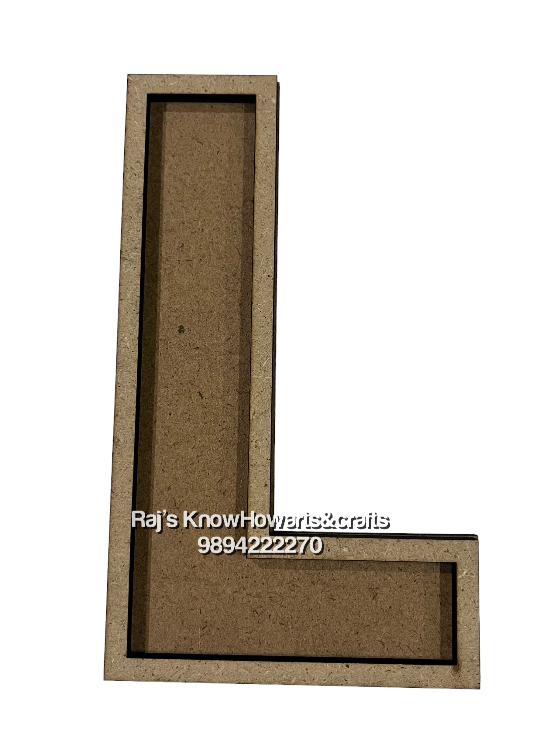 L-6inch 3d Mdf cutout alphabet