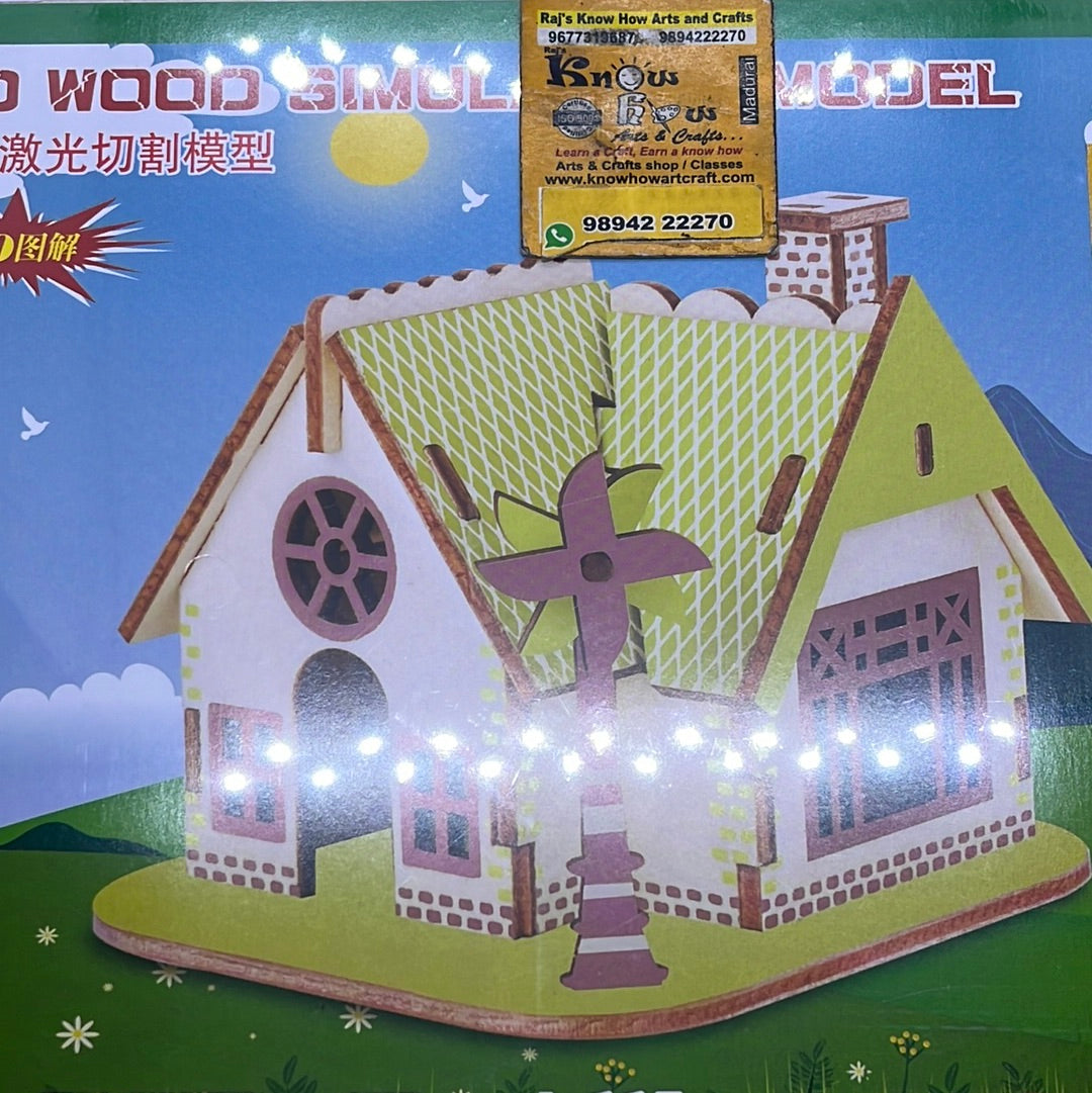 3D wood Simulation model Ellie House craft ideas for kids – KnowHowArtCraft
