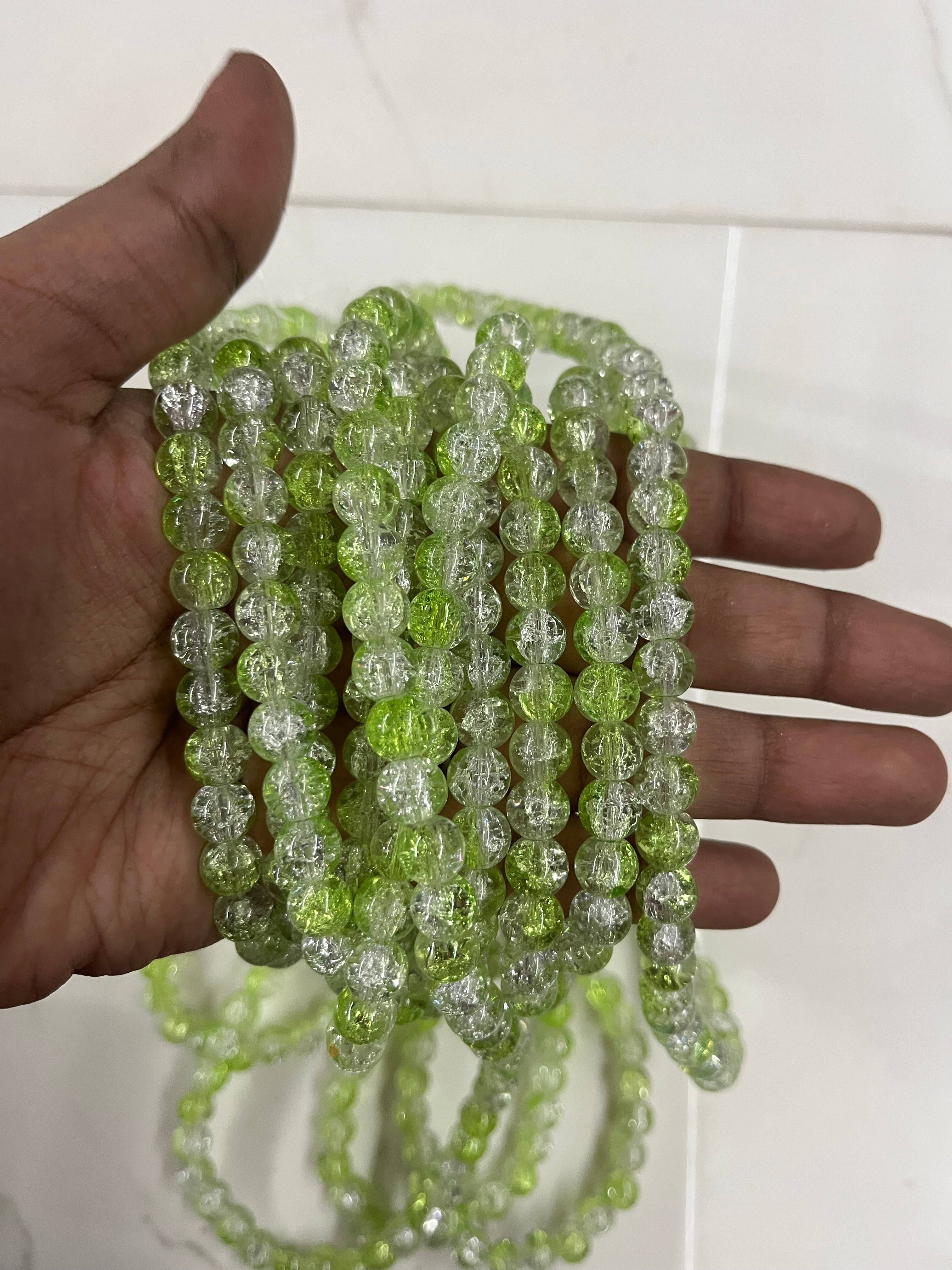 Crackle beads one line-6