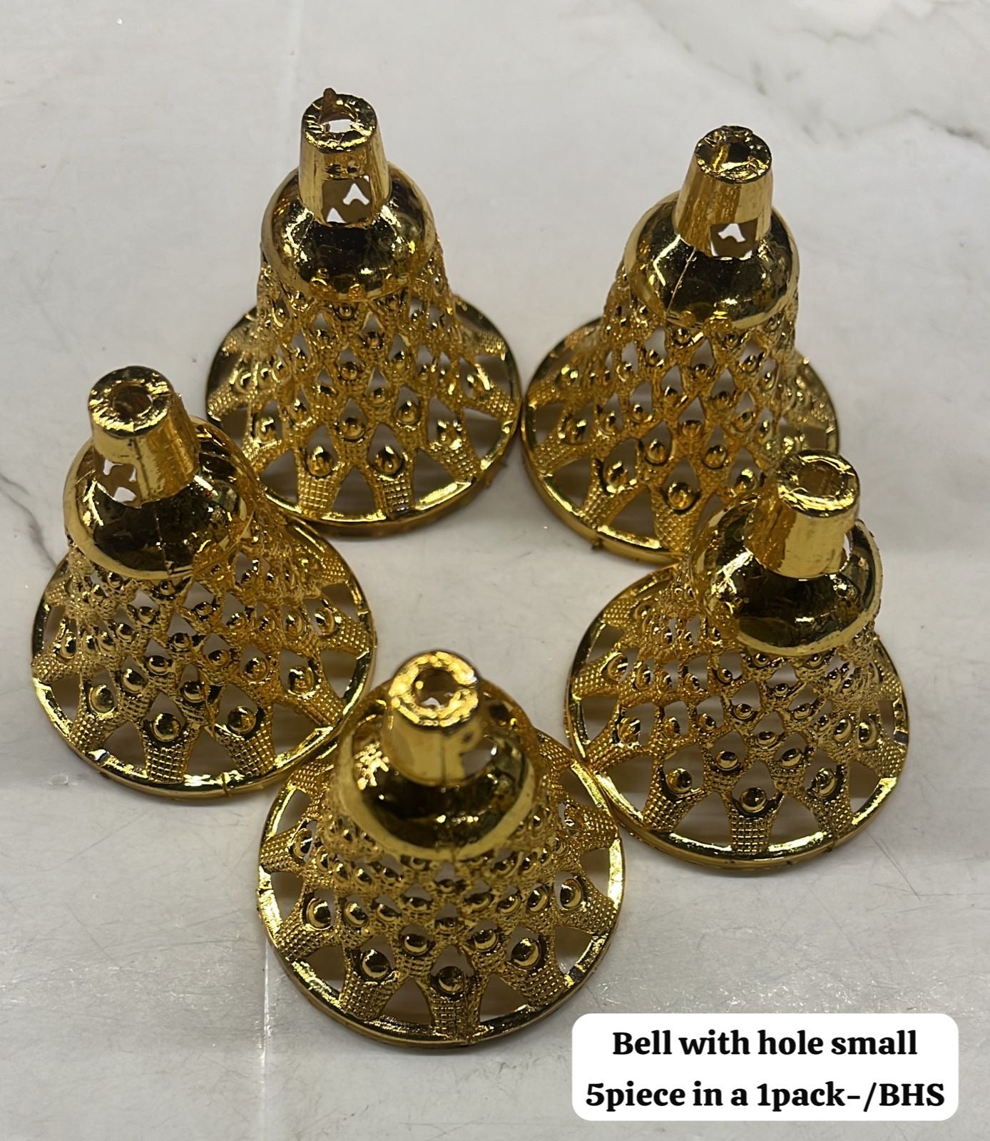 Golden acrylic bell with hole difference size available