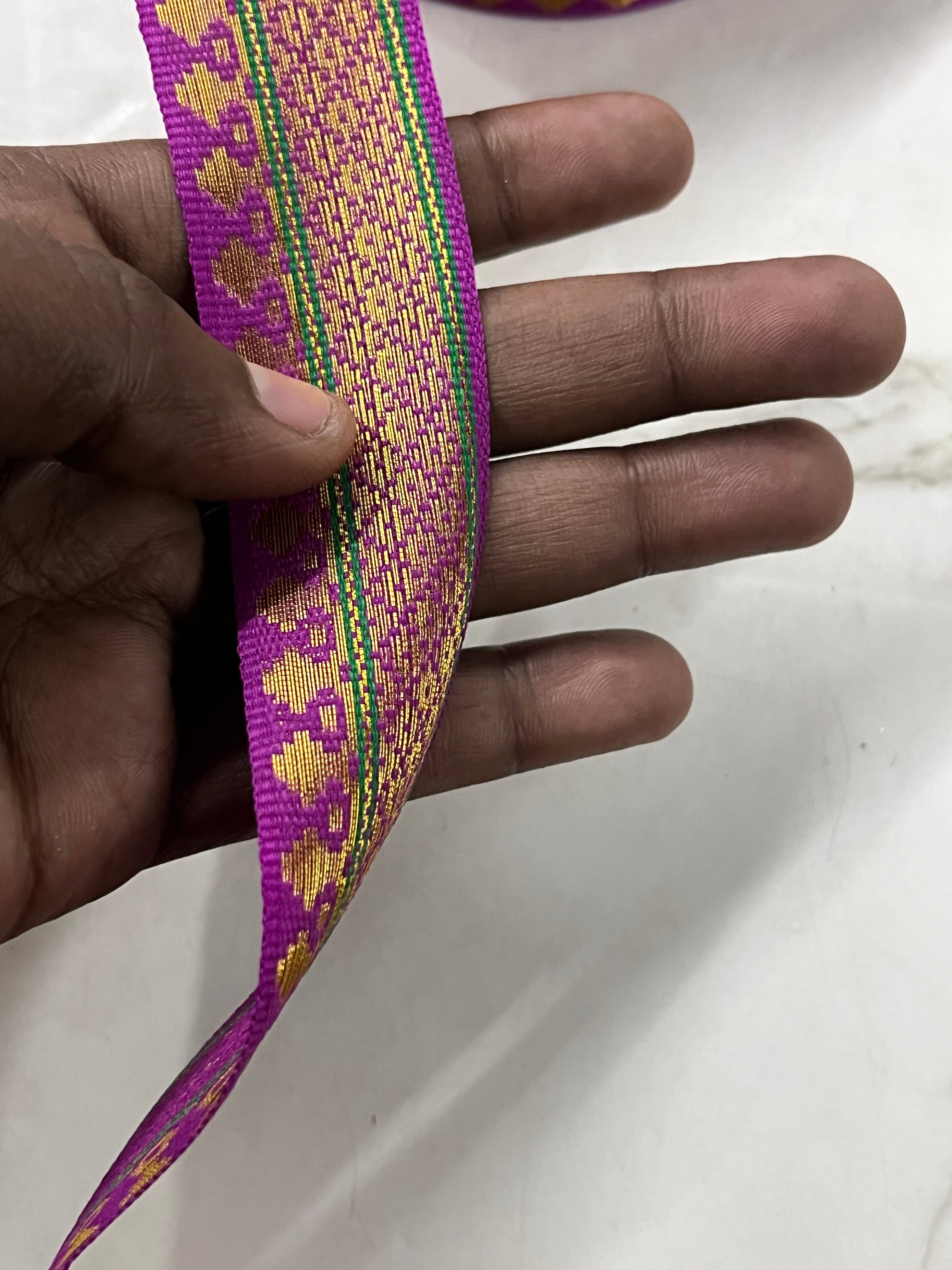 Pattu lace-1 meter pack assorted colours-1pack