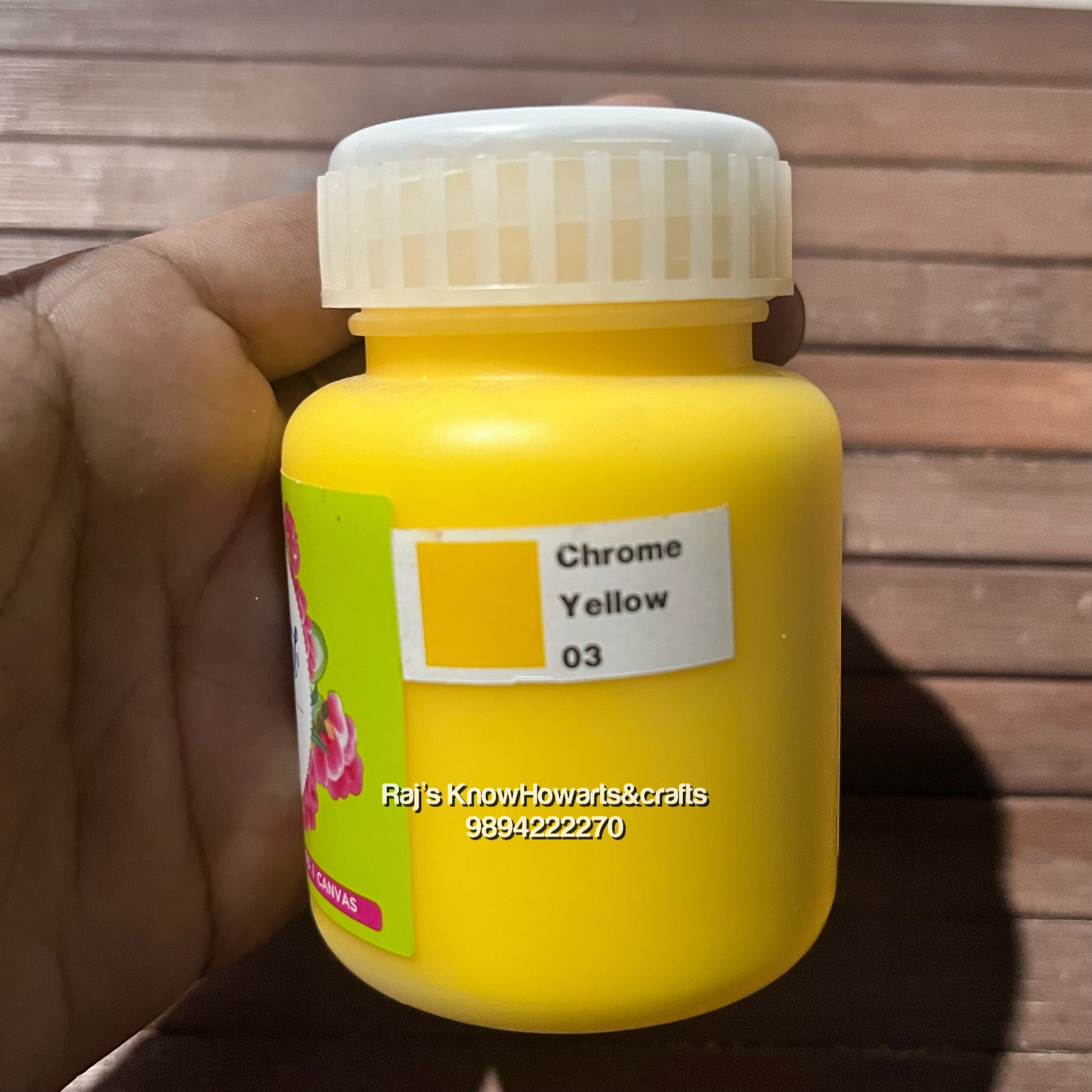 Chrome Yellow 100ml fevicryl Acrylic color -1 bottle