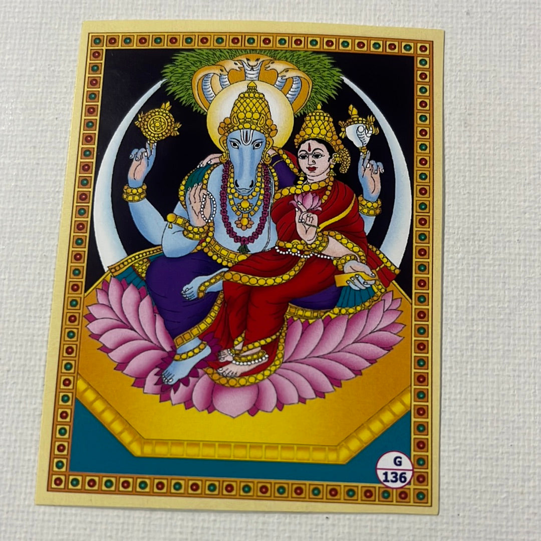 Hayagreeva lakshmi  Tanjore Reverse Fibre Glass Painting