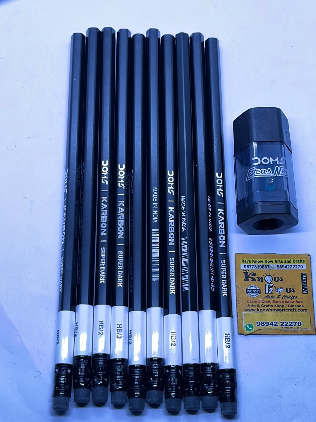 Super dark 10HB/2 graphite Doms 10 pencils + 1 Eraser free