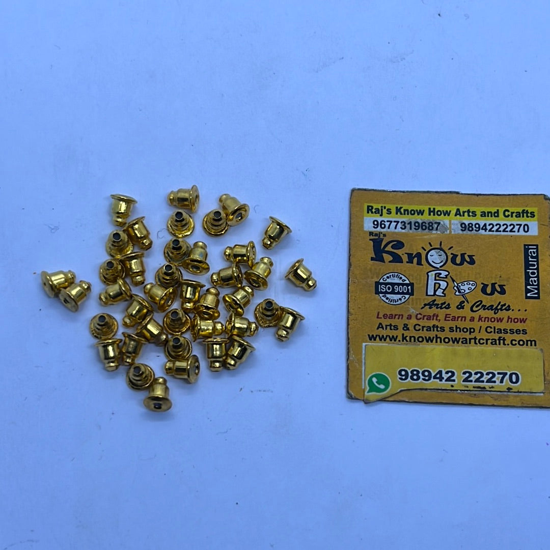 Gold tone earring bullet stoppers 20pair in a pack