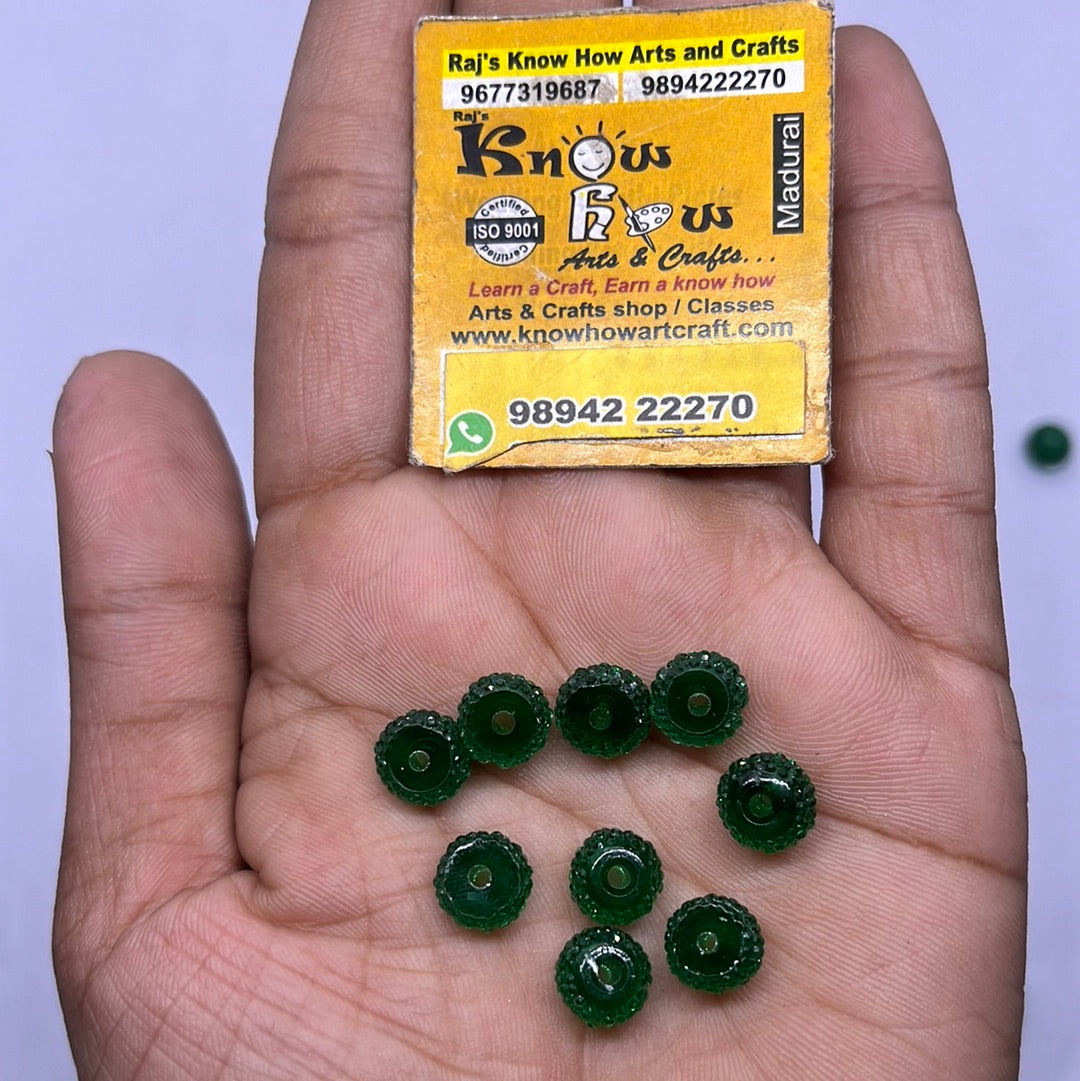 Beads with set cubics 25g in a pack