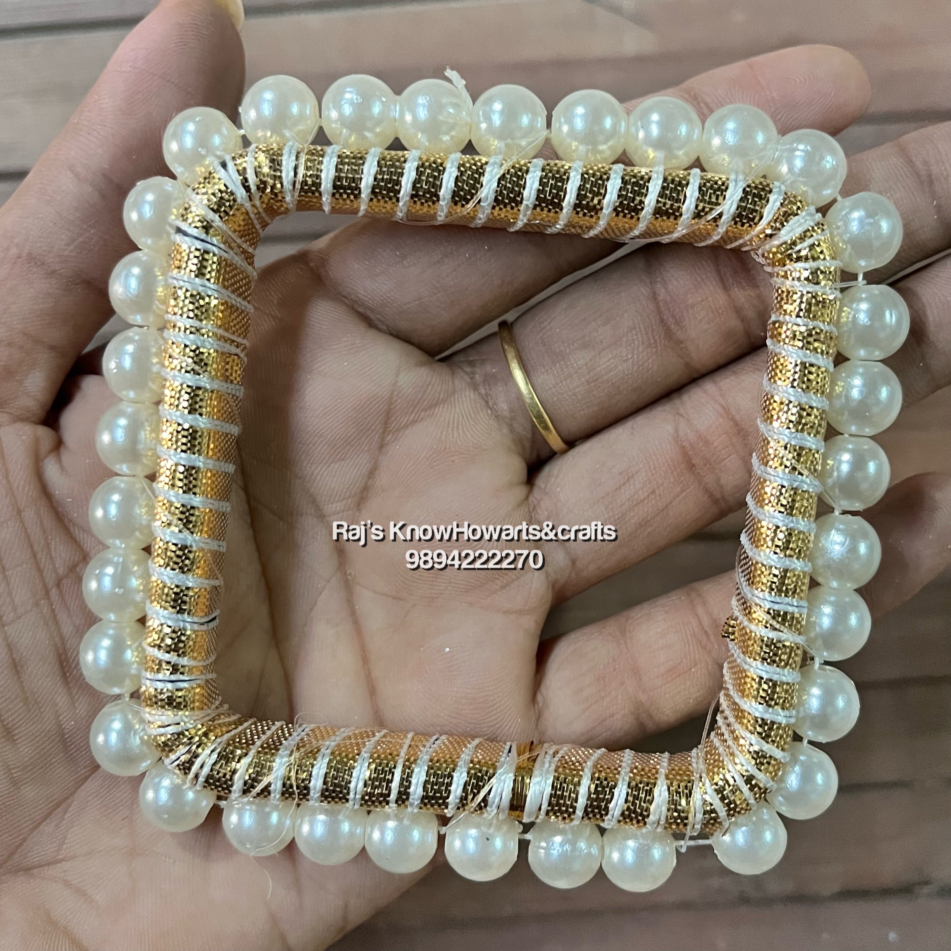 3” white pearl square -  2 pc