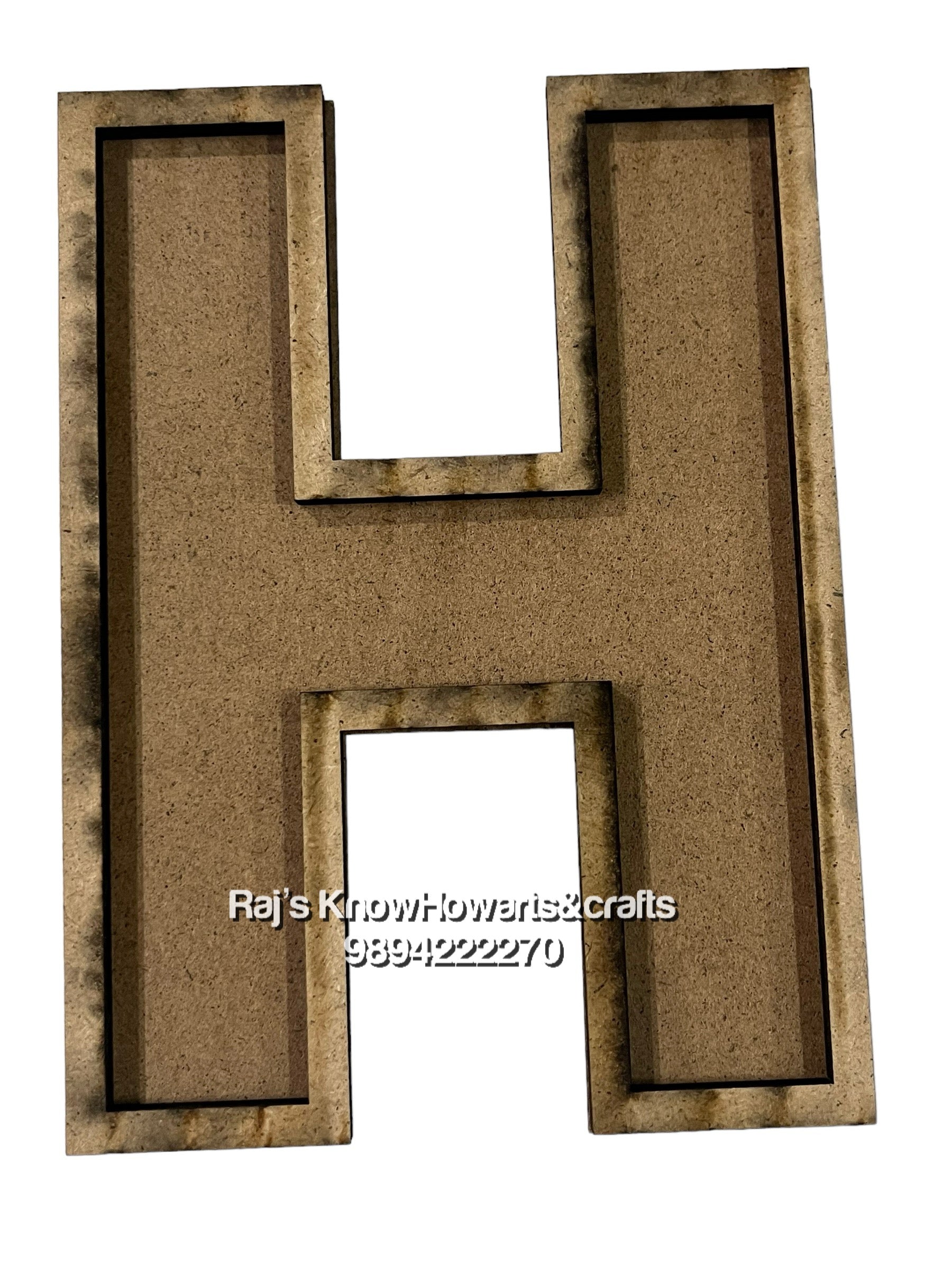 H-6inch 3d Mdf cutout alphabet