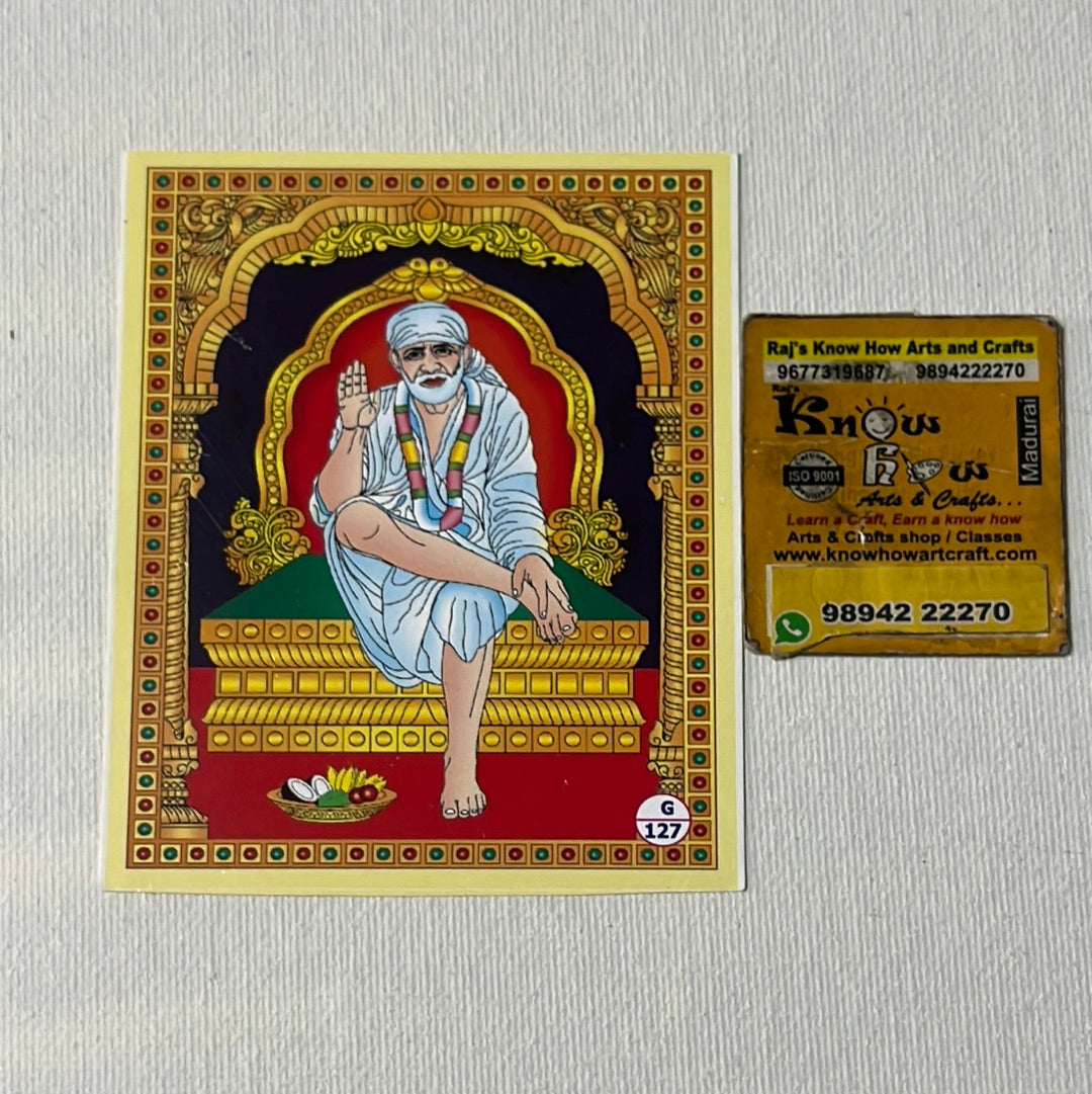 Saibaba  tanjore reverse glass painting