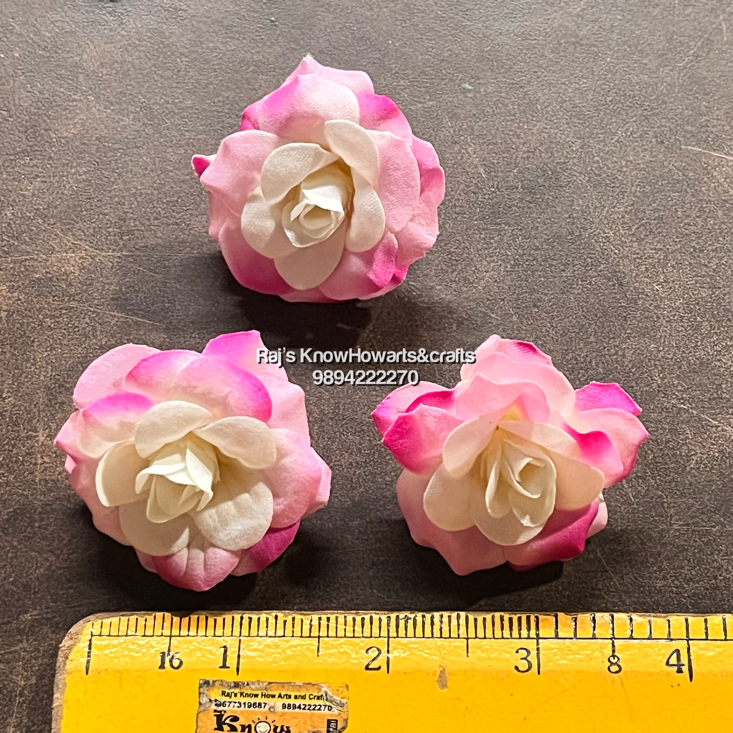 Small size Fabric light pink rose  - 10 pc in a pack