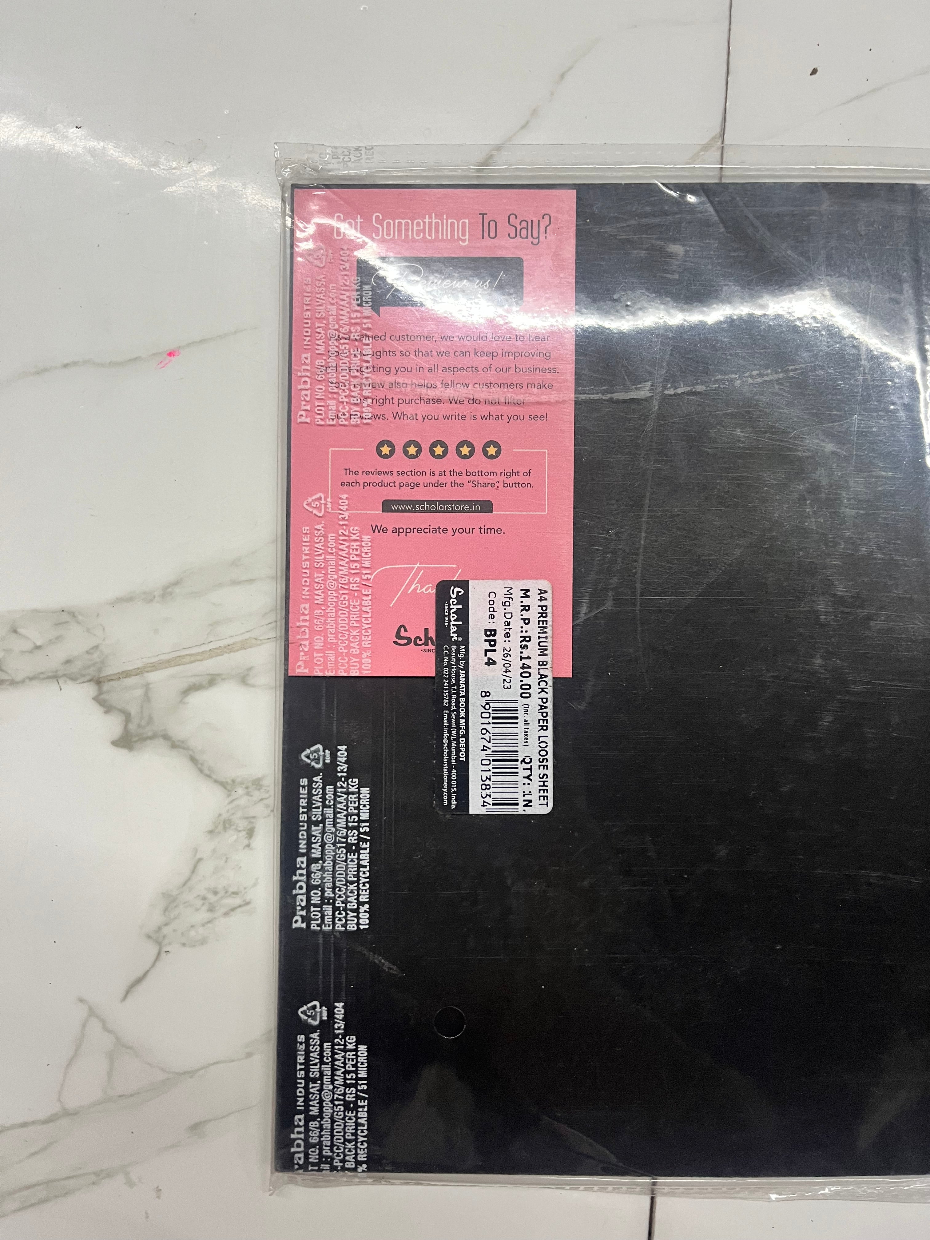 Scholar-black premium notebook-A4 300gsm-12sheets