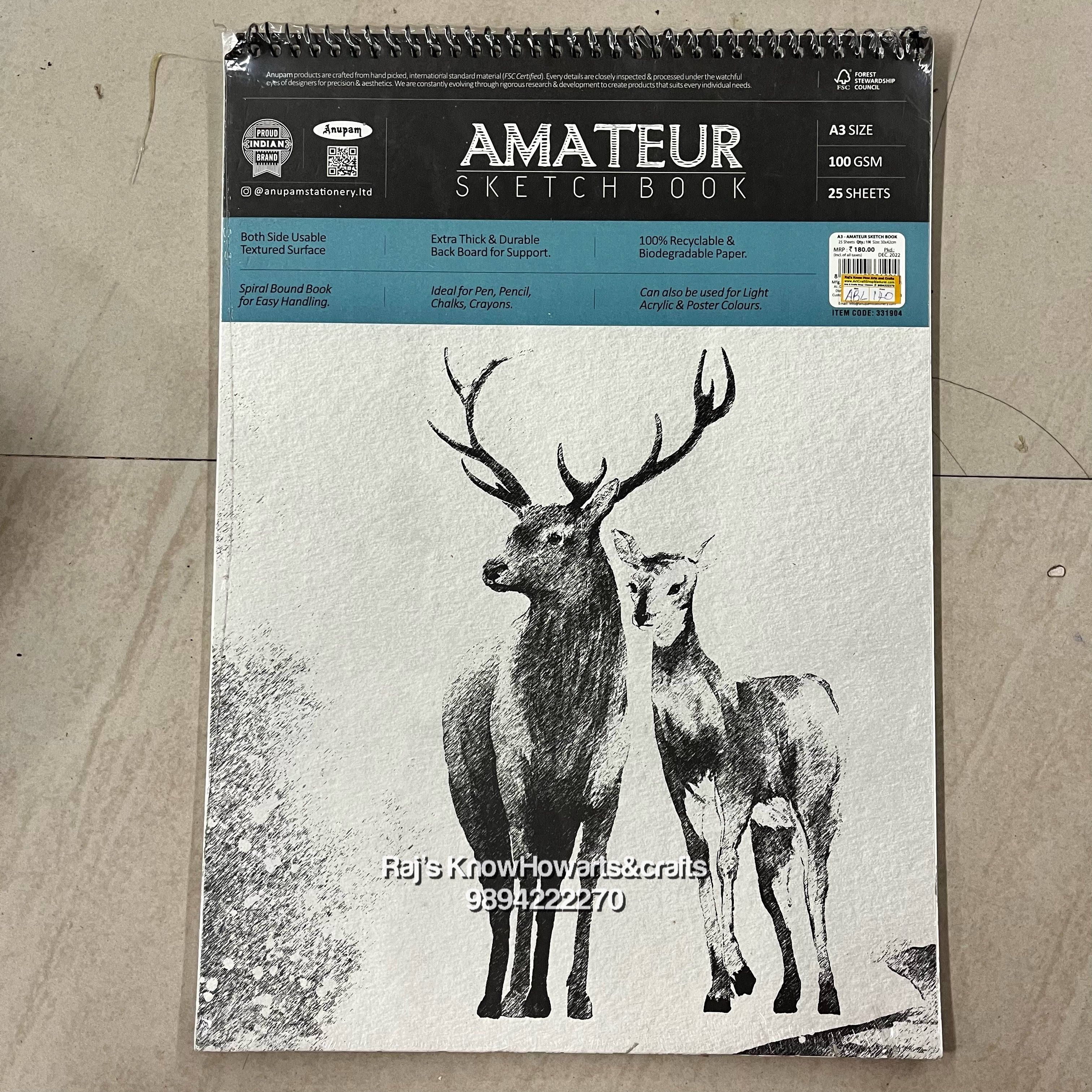 Amateur Sketch book A3 Size 100 GSM 25 sheets