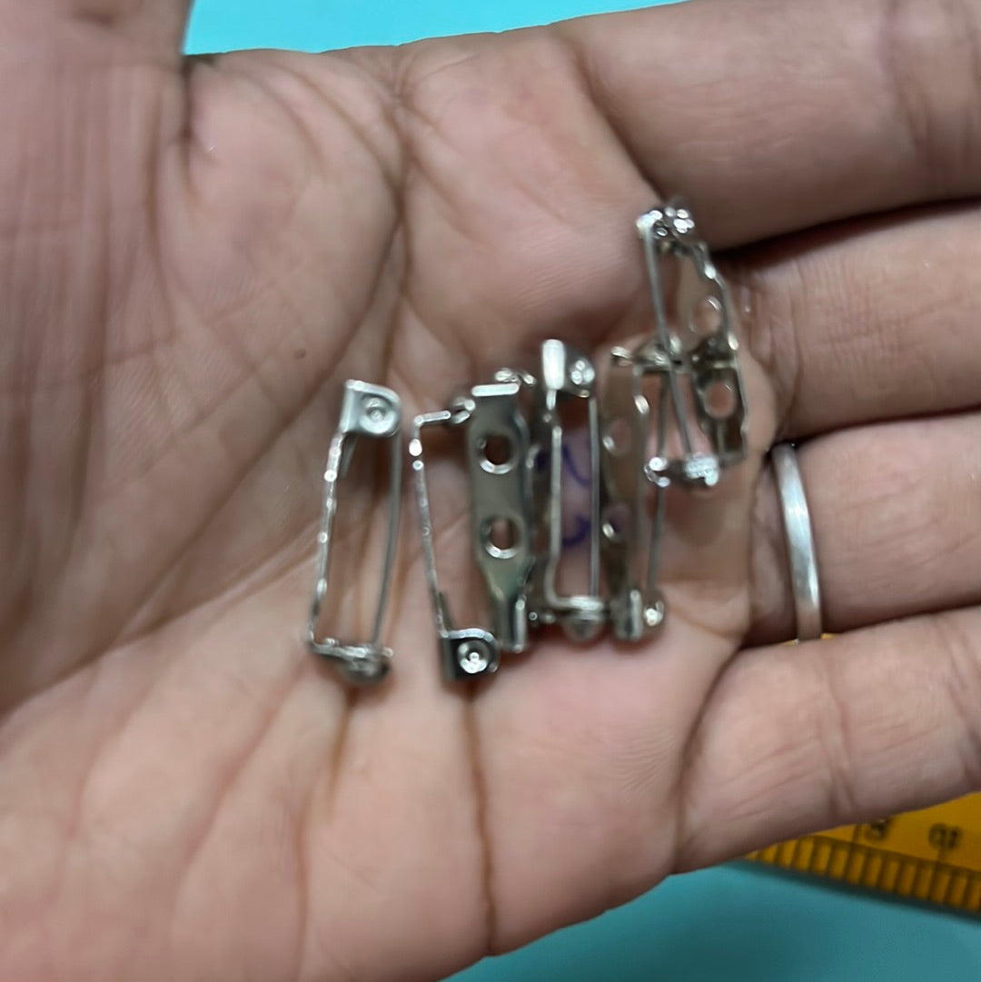 Silver broach pins 10 piece