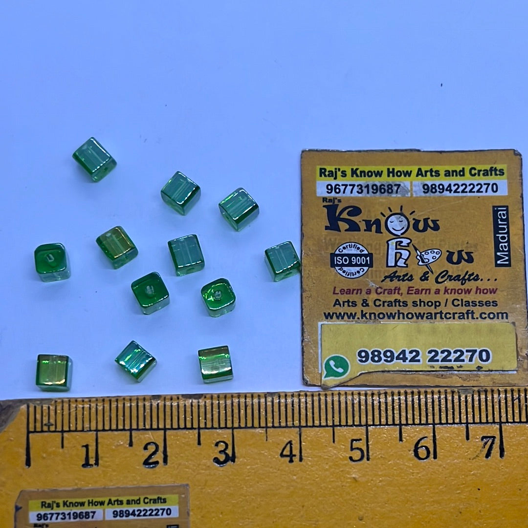 4mm square glass beads  for jewelry making 25g in a pack