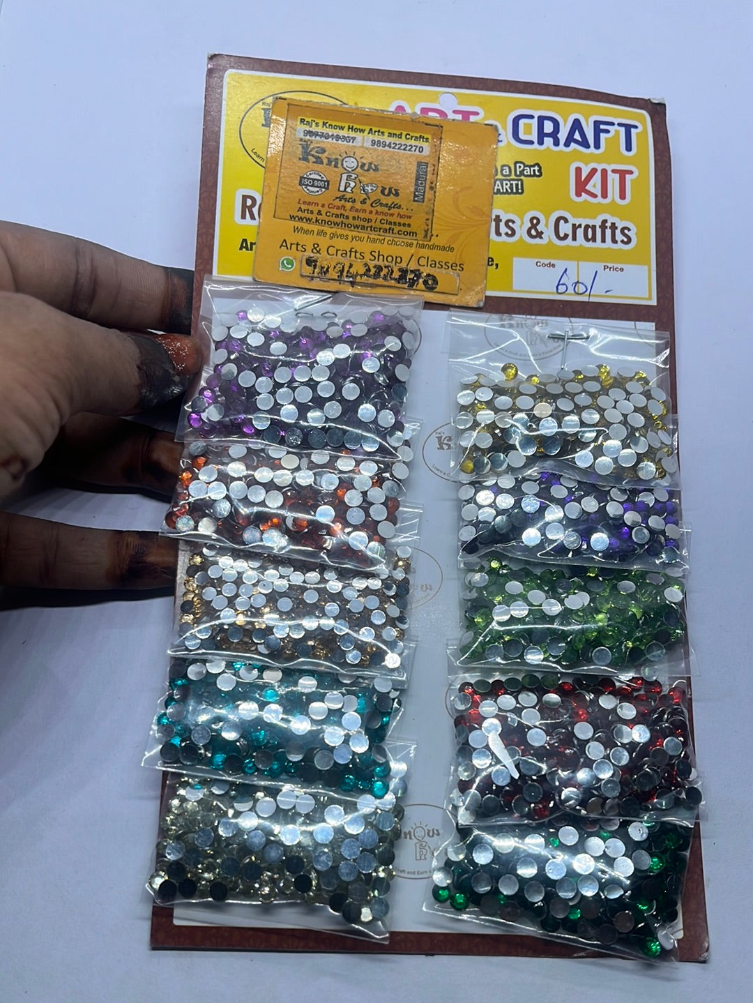 Round kundan kit set of 10 colors