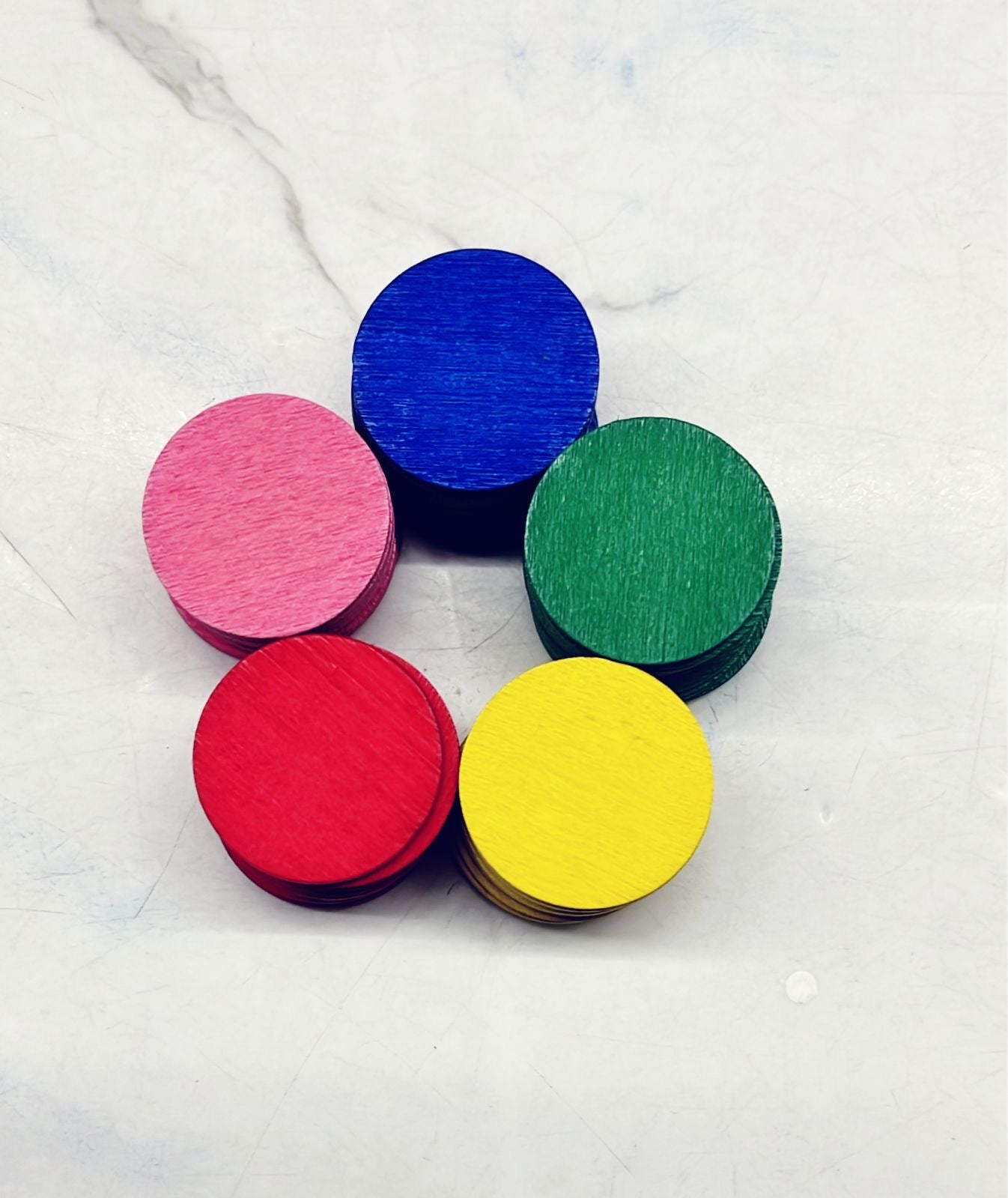 Craft wood coin colour 50piece 25mmx1.5m in a 1pack/MG6405
