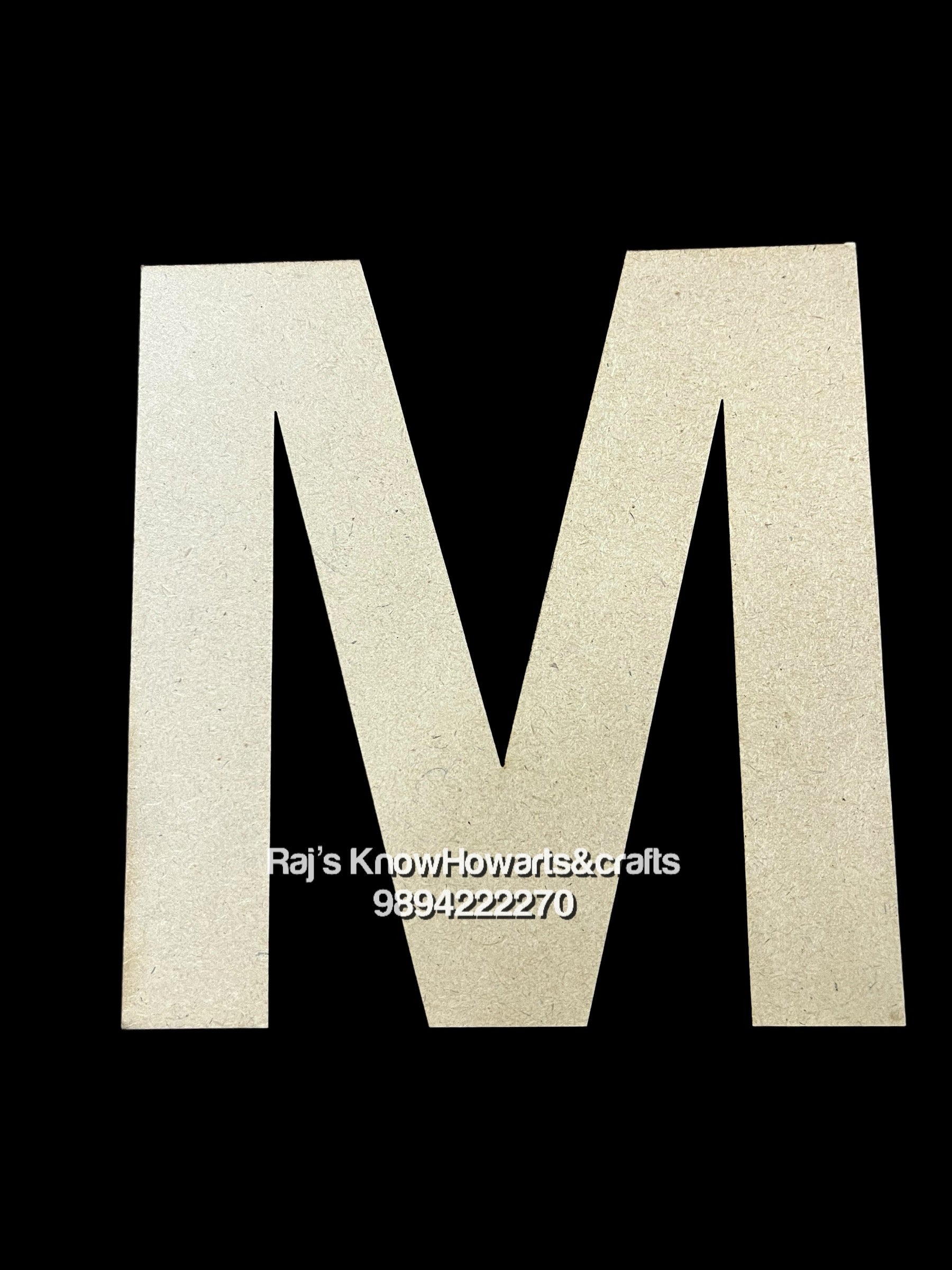 M- 6 inch plain cutout alphabet