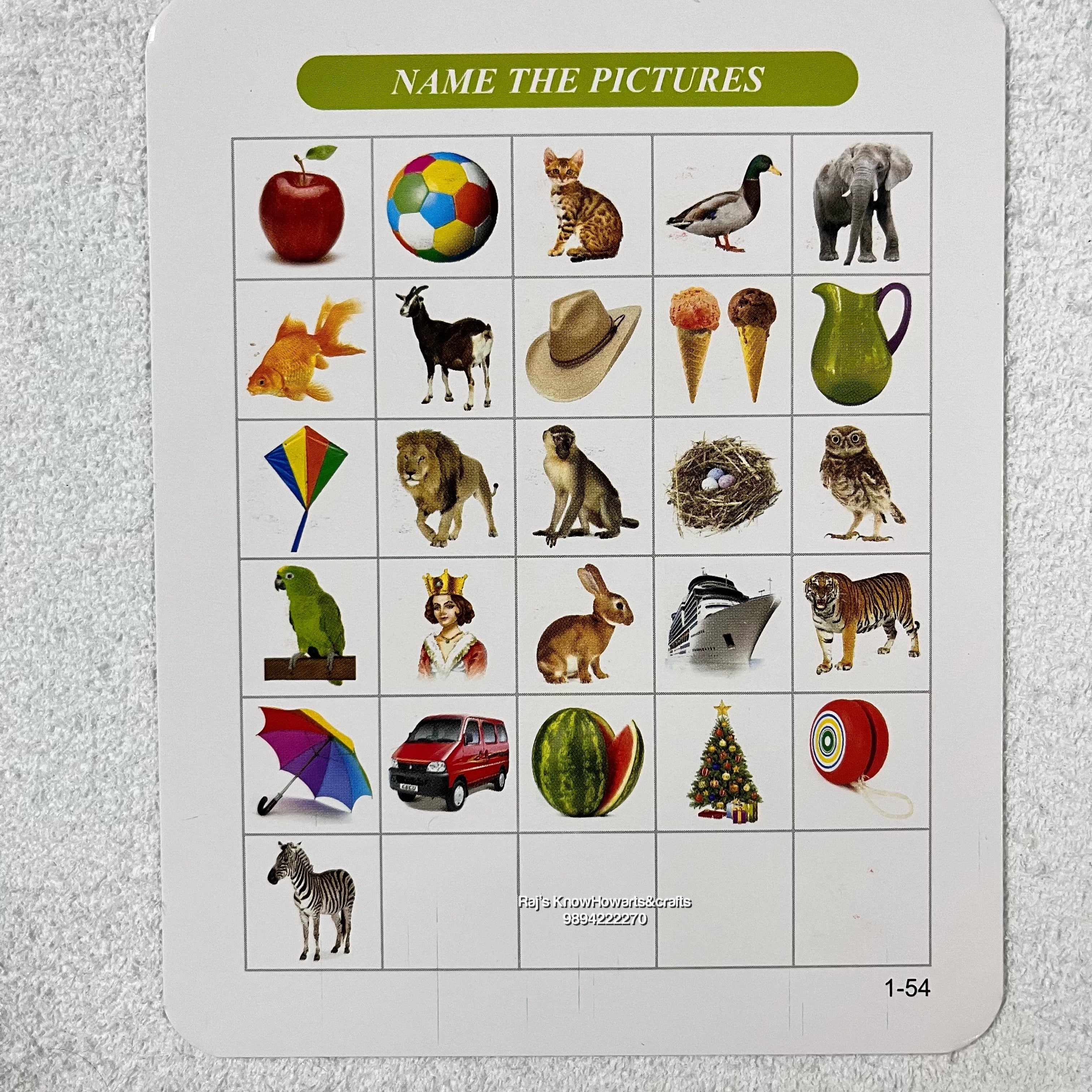 Flash cards Alphabet Numbers 64 pictures