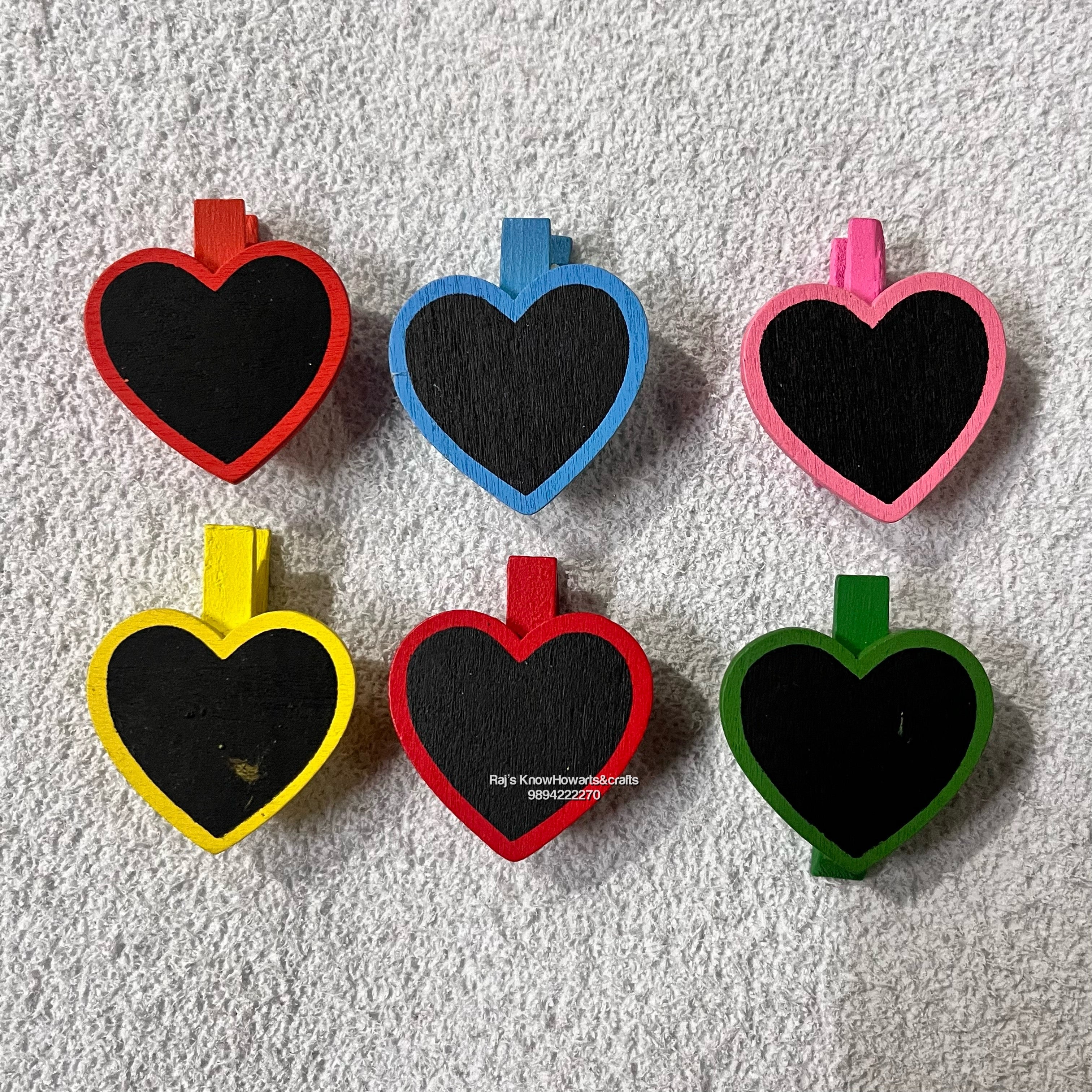 WOODEN Colour Board CLIP -6 PC COLOUR