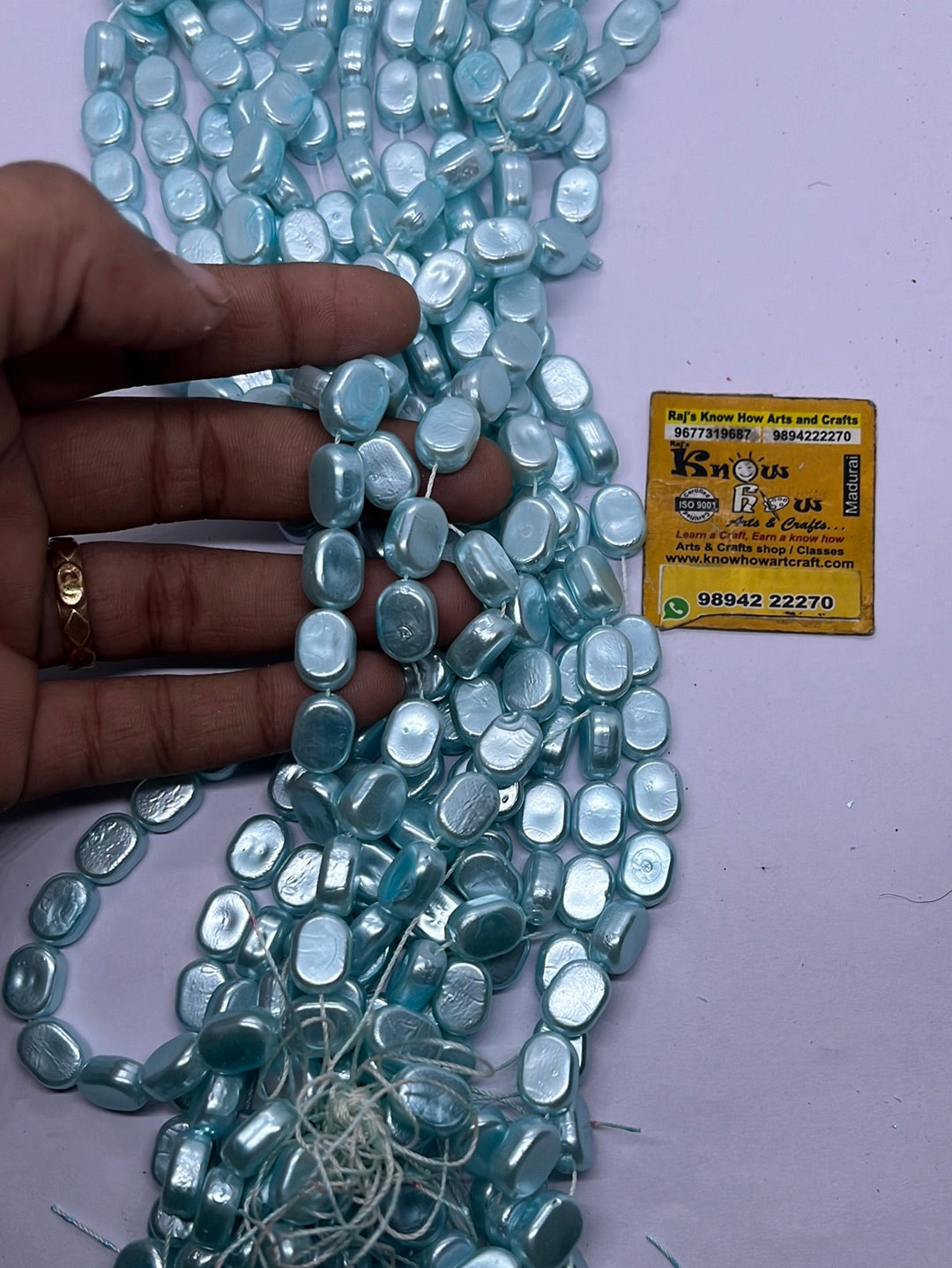 Blue  color Tablet beads  1 punch. - 5