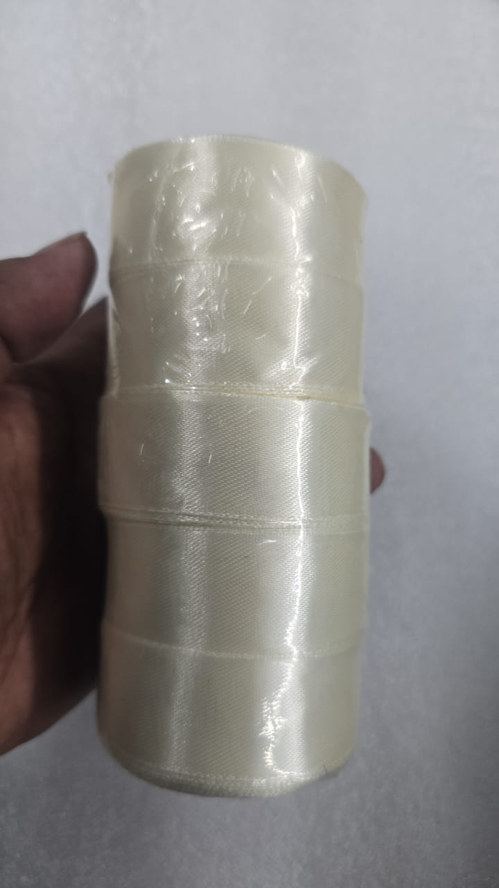 Satin ribbon-half white1 inch